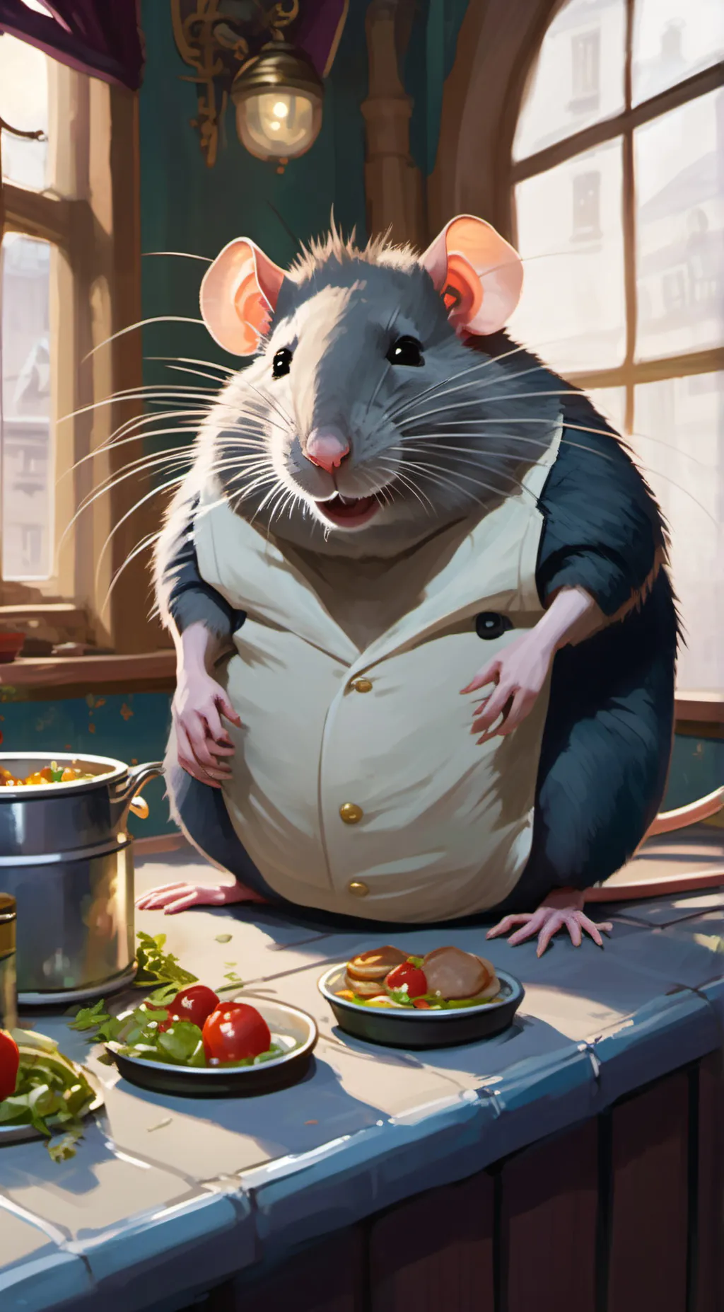ai character: Ratatouille  background