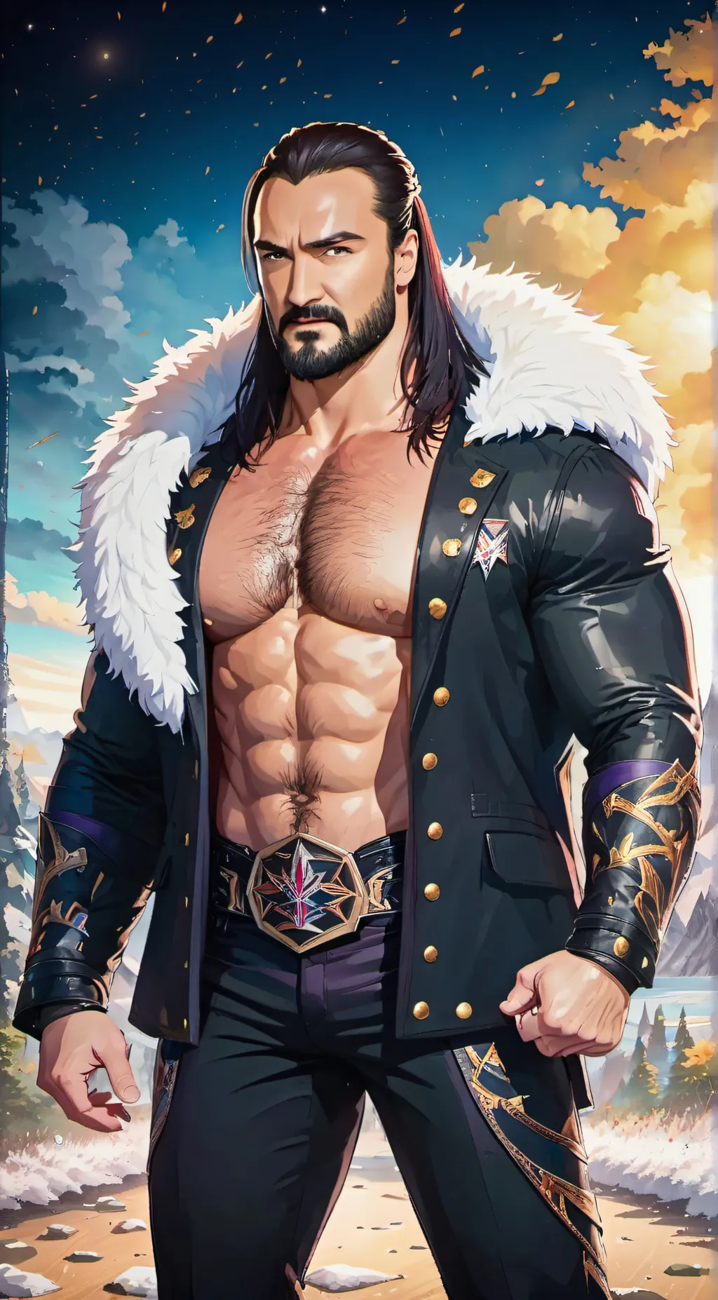 ai character: Drew McIntyre  background