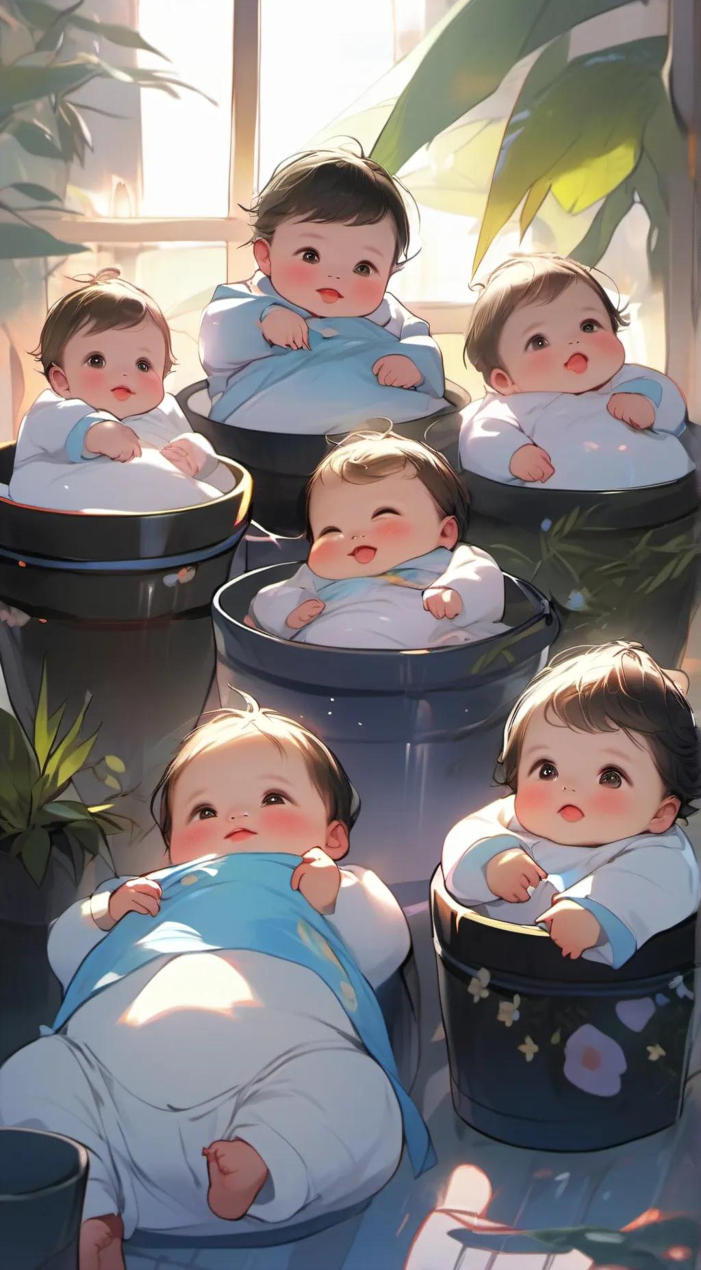 ai character: alot of babys background