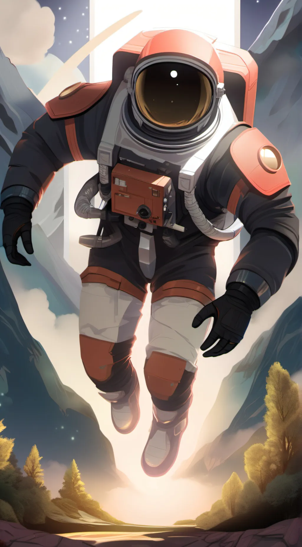ai character: red/among Us background
