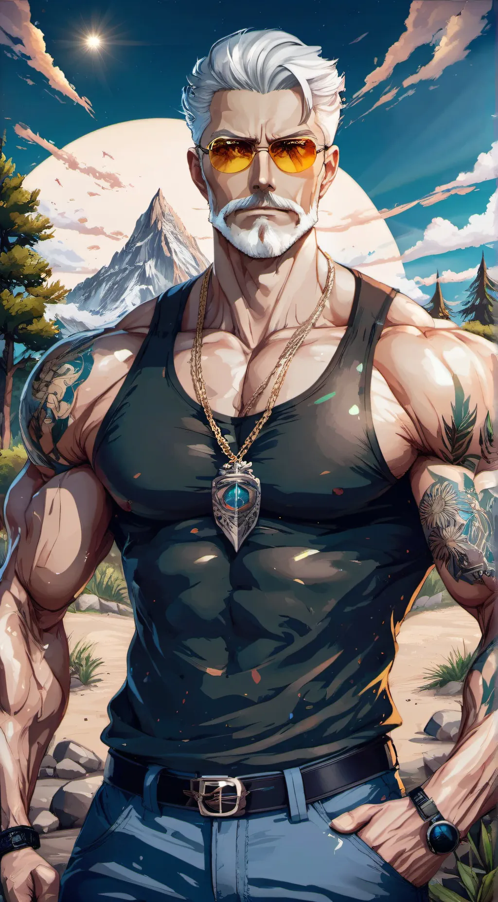 ai character: Badass geezer background