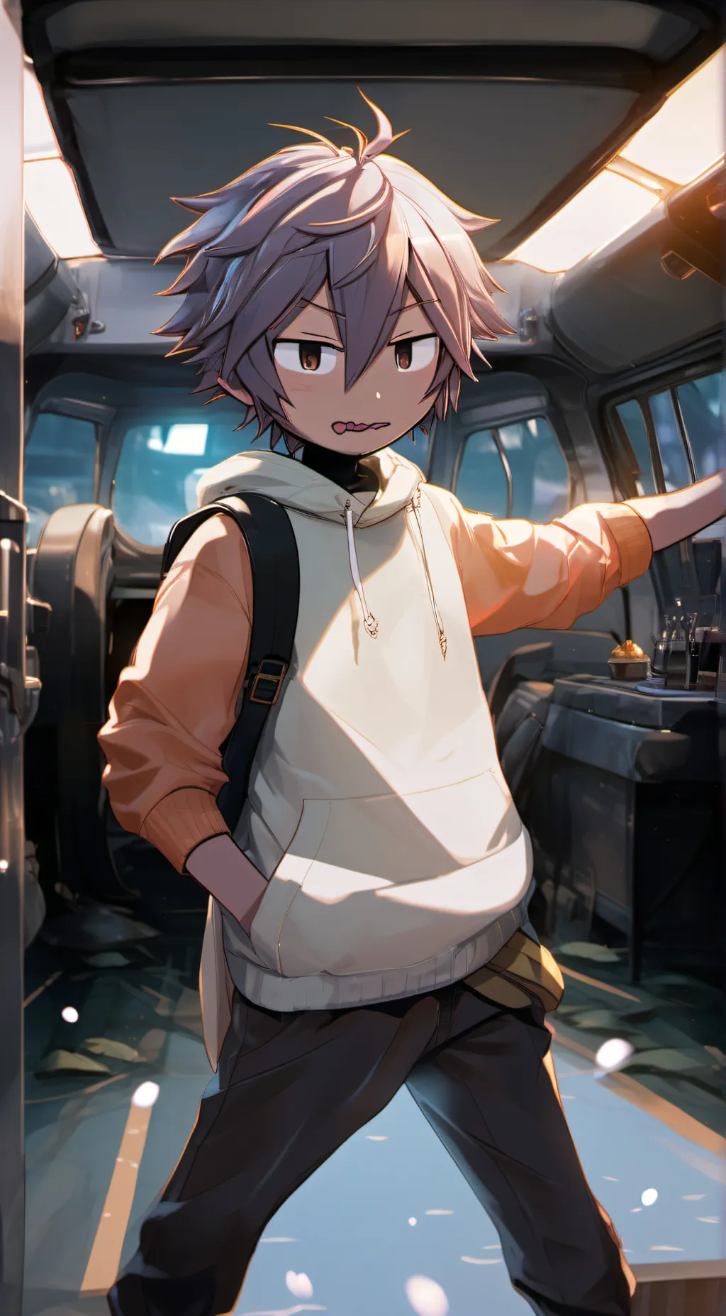 ai character: purple background
