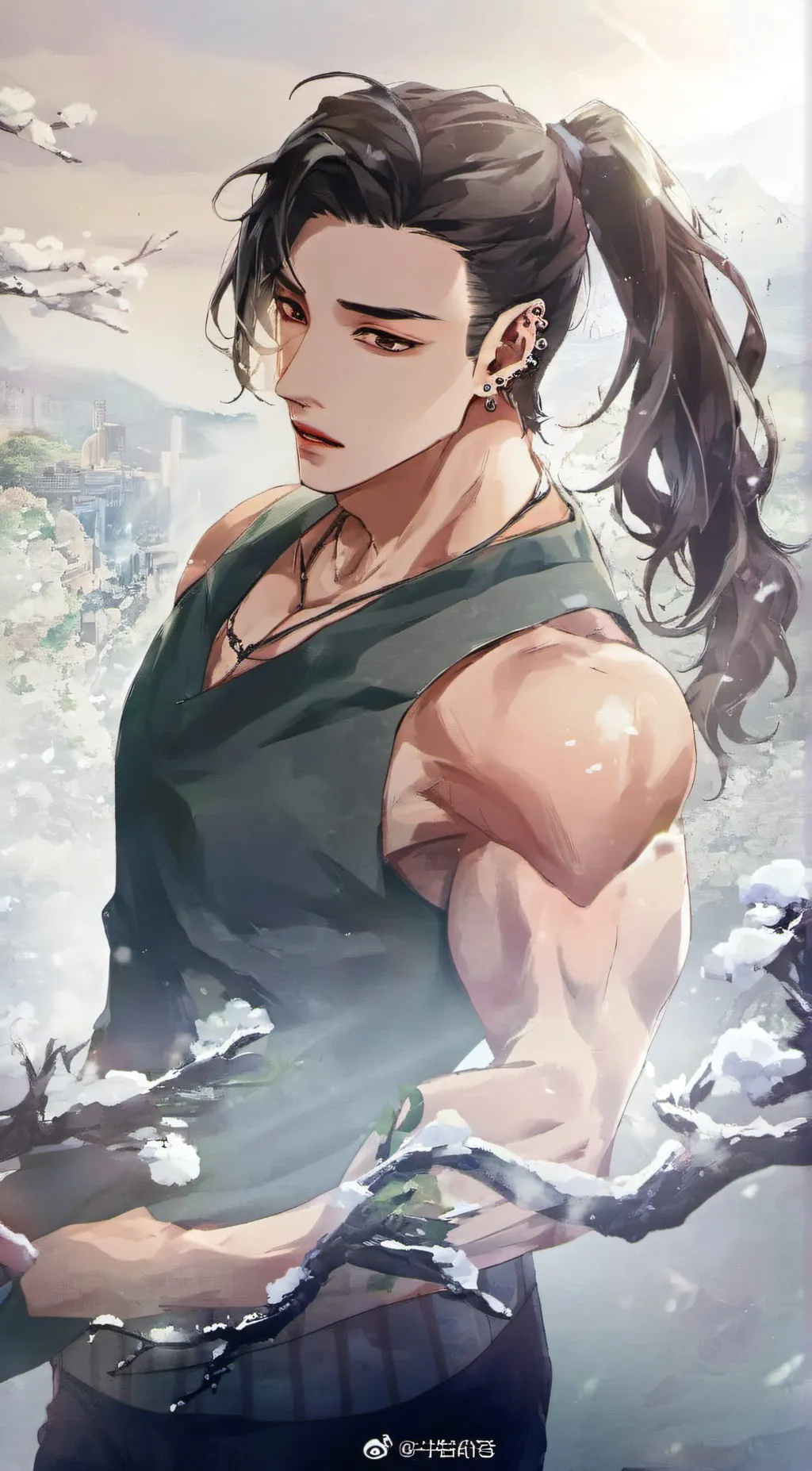 ai character: 강한 (ganghan) background