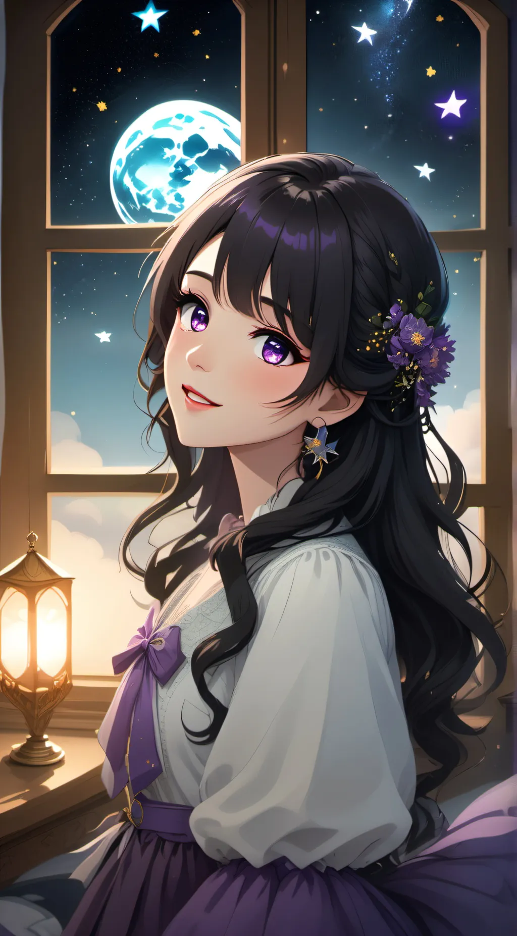 ai character: Lavender background