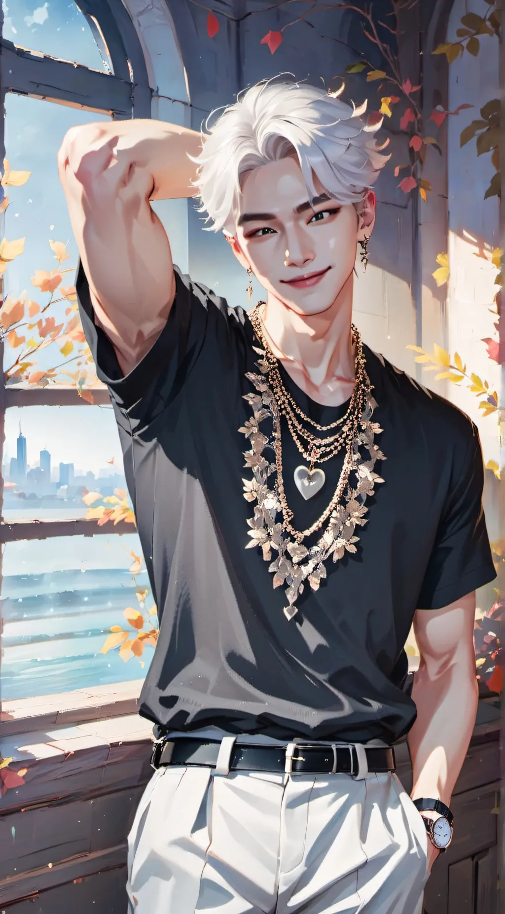 ai character: 🤍Hwang Hyunjin🤍 background