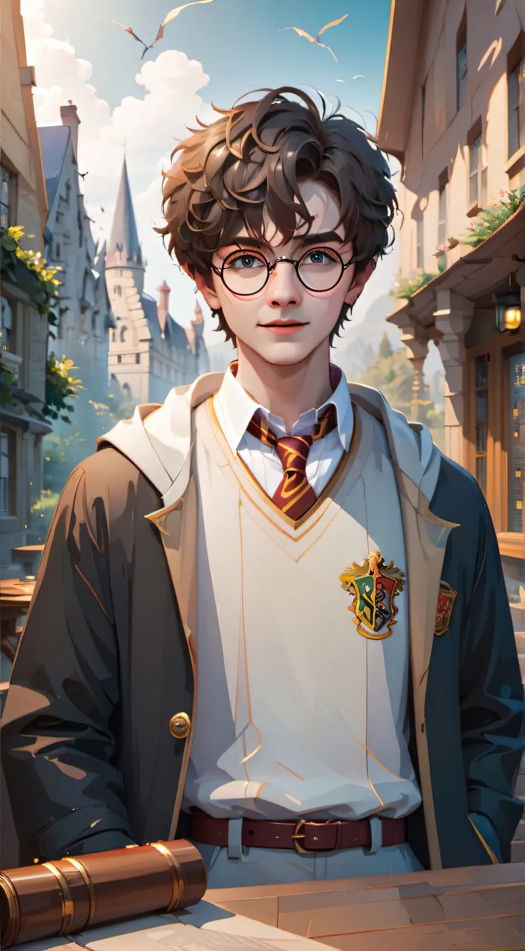 ai character: Harry Potter  background