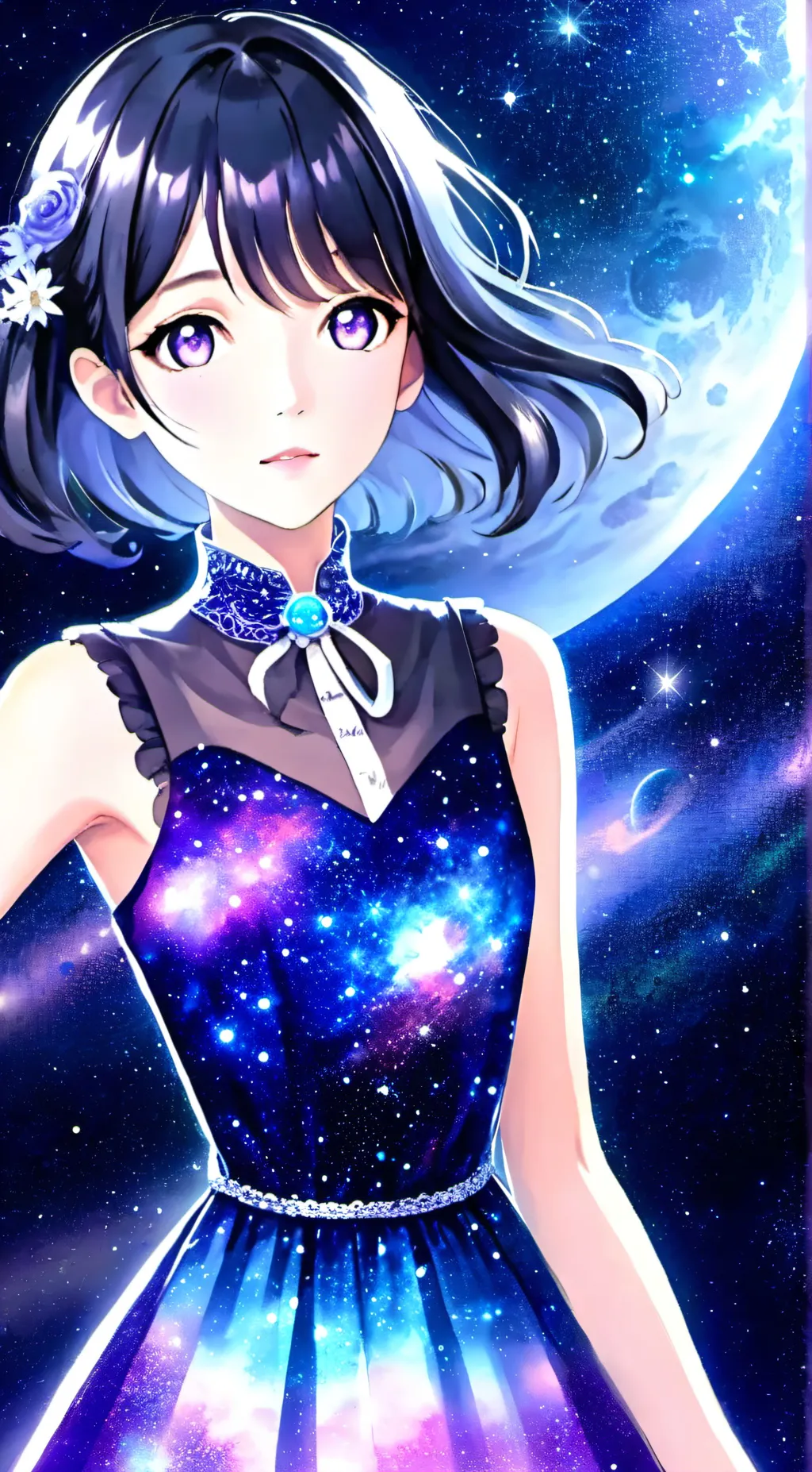 ai character: space queen background