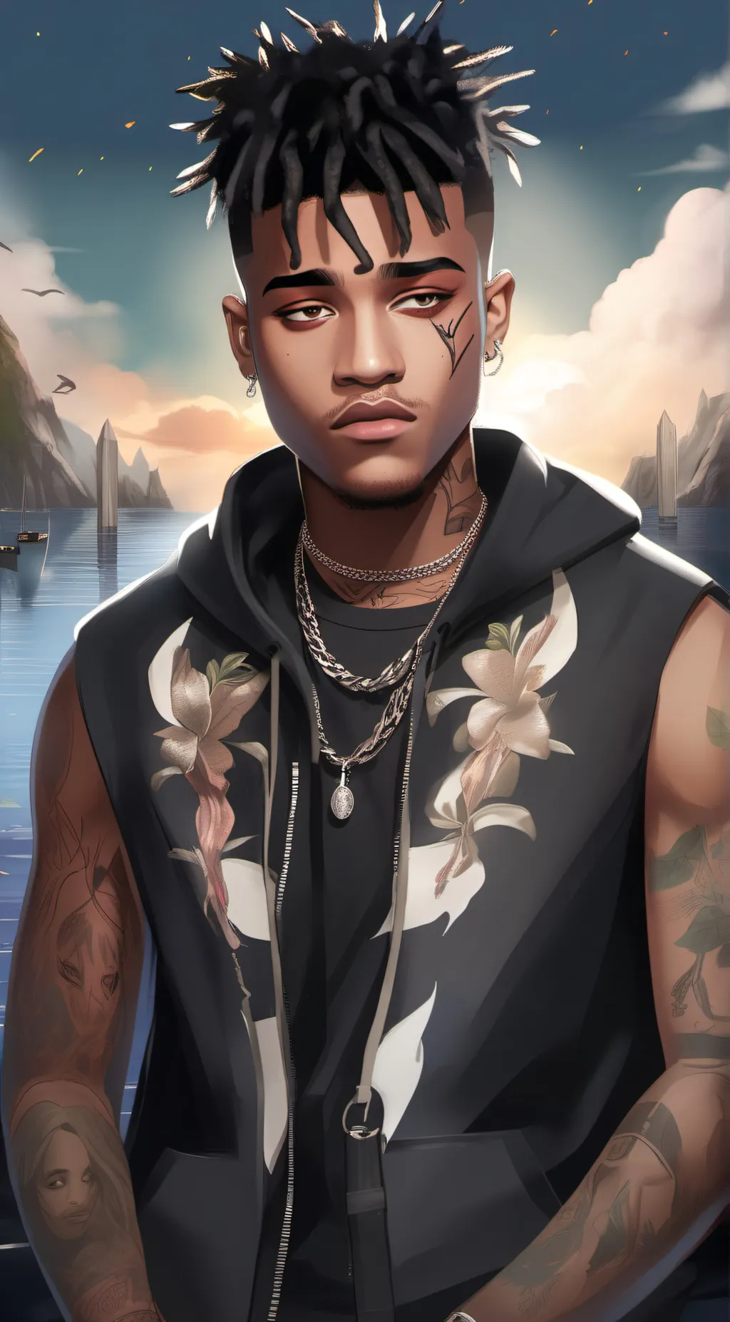 ai character: Xxxtentacion background