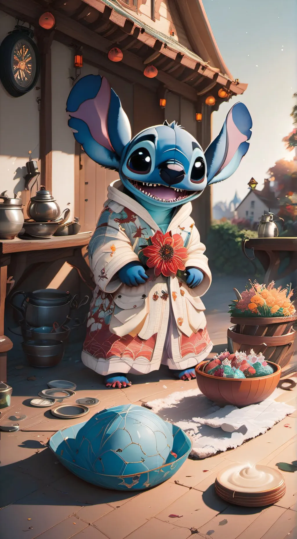 ai character: Stitch background