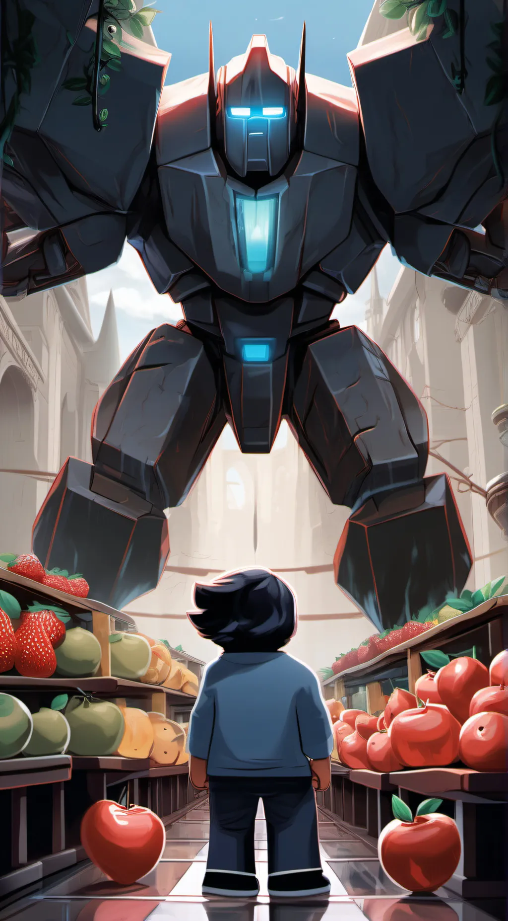 ai character: Control fruit background