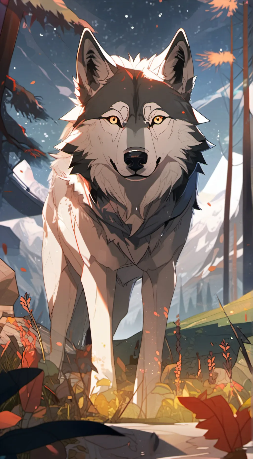 ai character: winter background