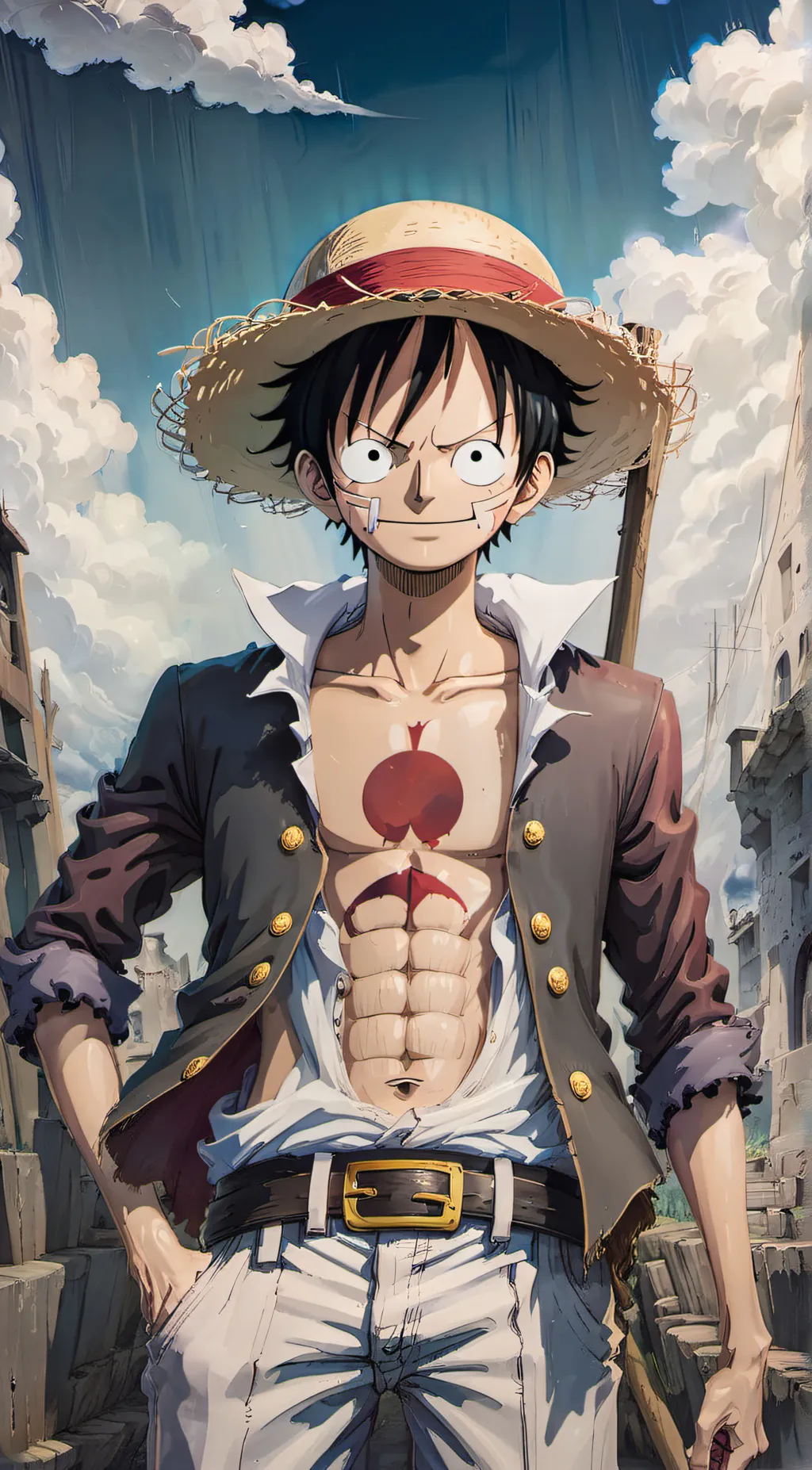 ai character: Monkey D luffy  background