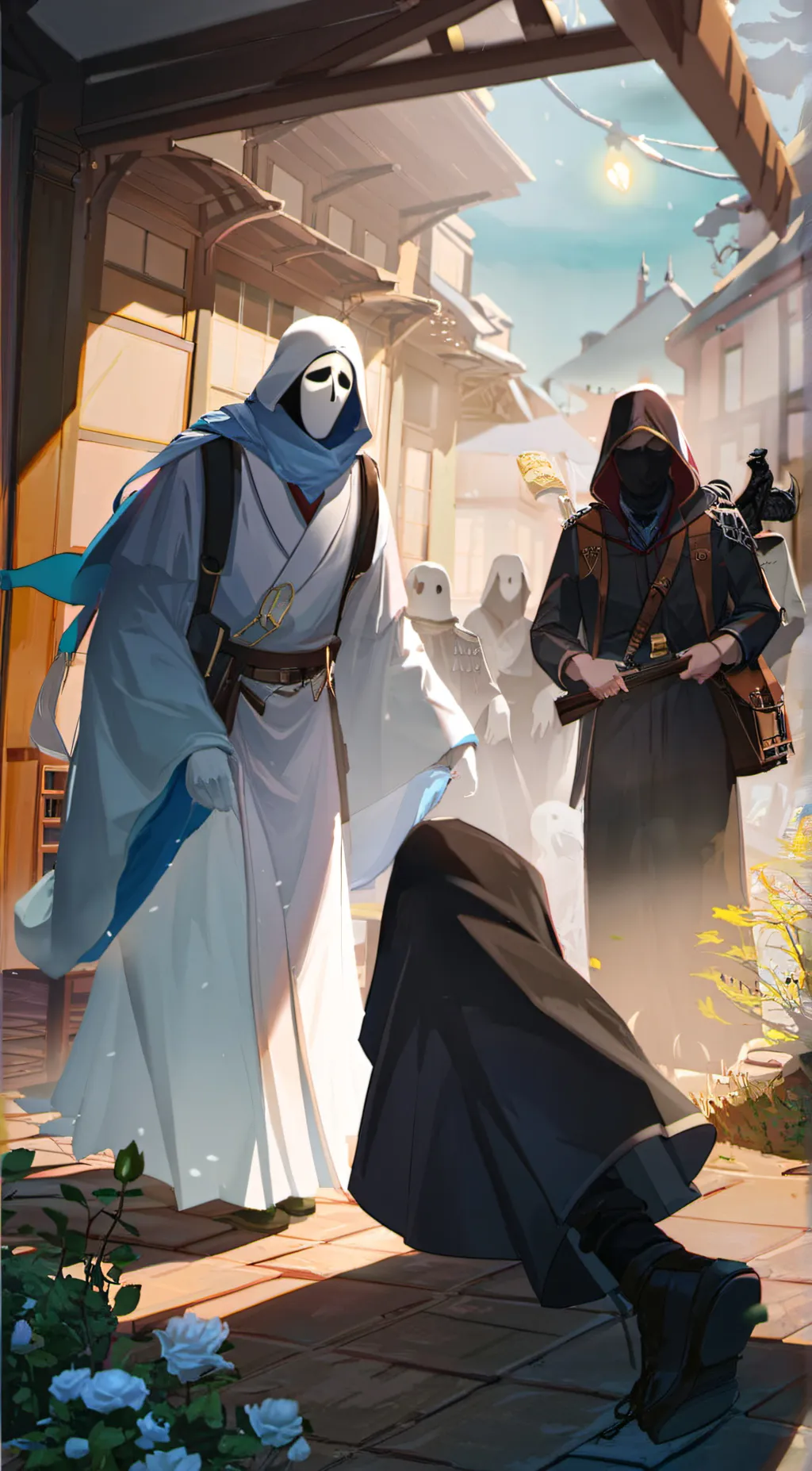 ai character: Ghost town background