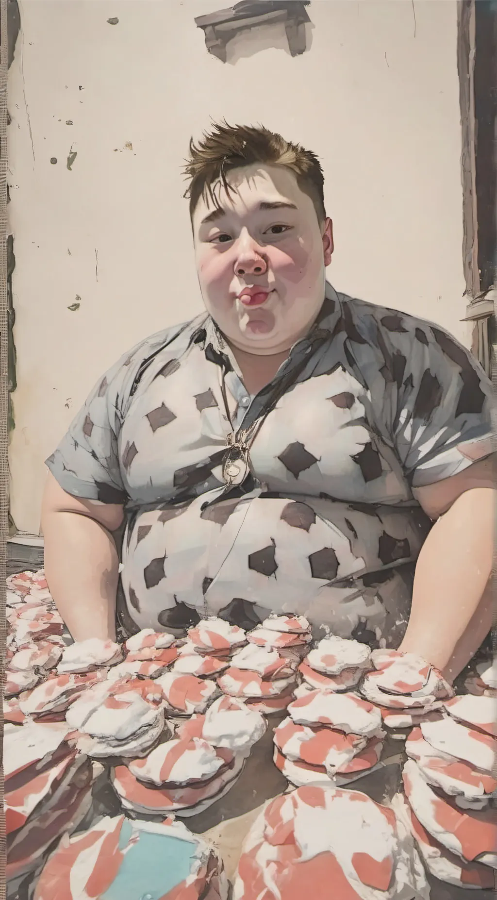ai character: Fat Roman  background