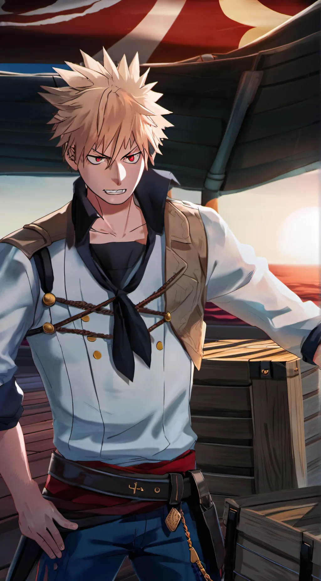 ai character: Katsuki Bakugou background
