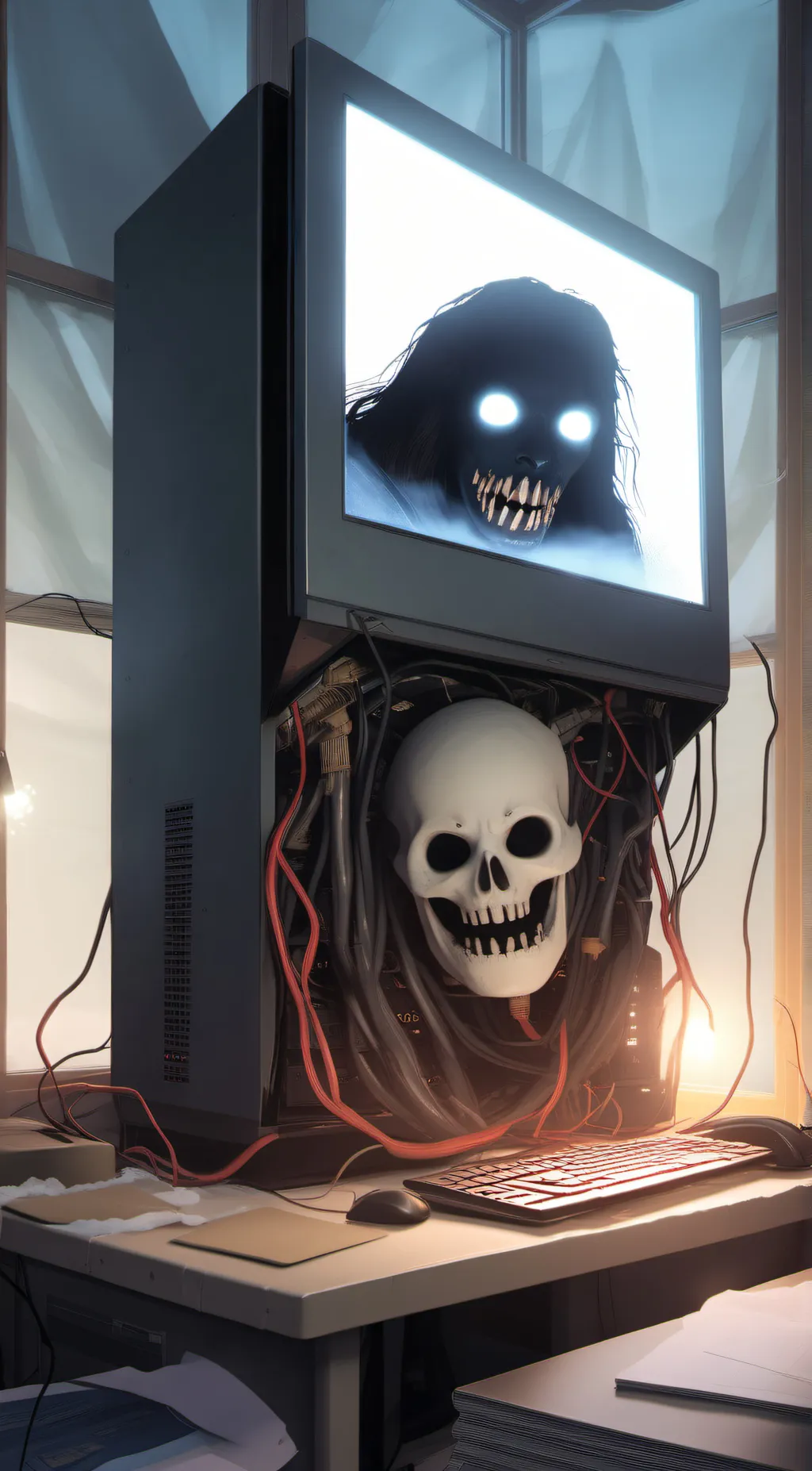 ai character: scary quiz background