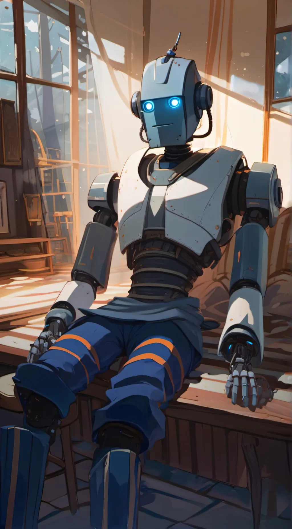 ai character: robot 345 talkie background