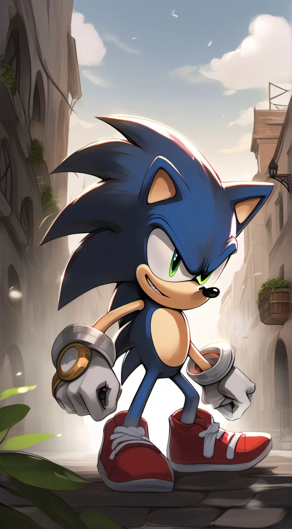 ai character: sonic x shadow background