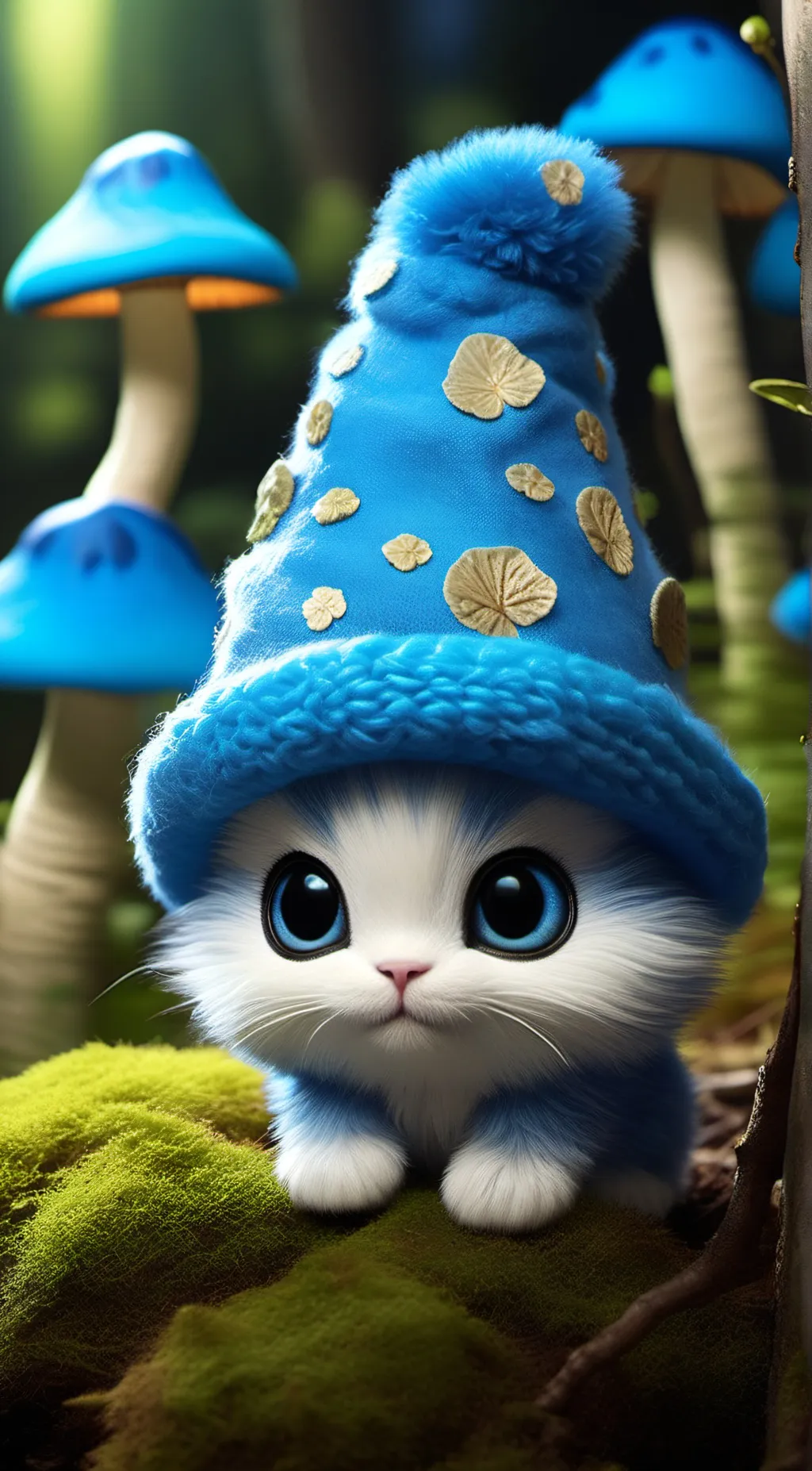 ai character: smurf cat  background