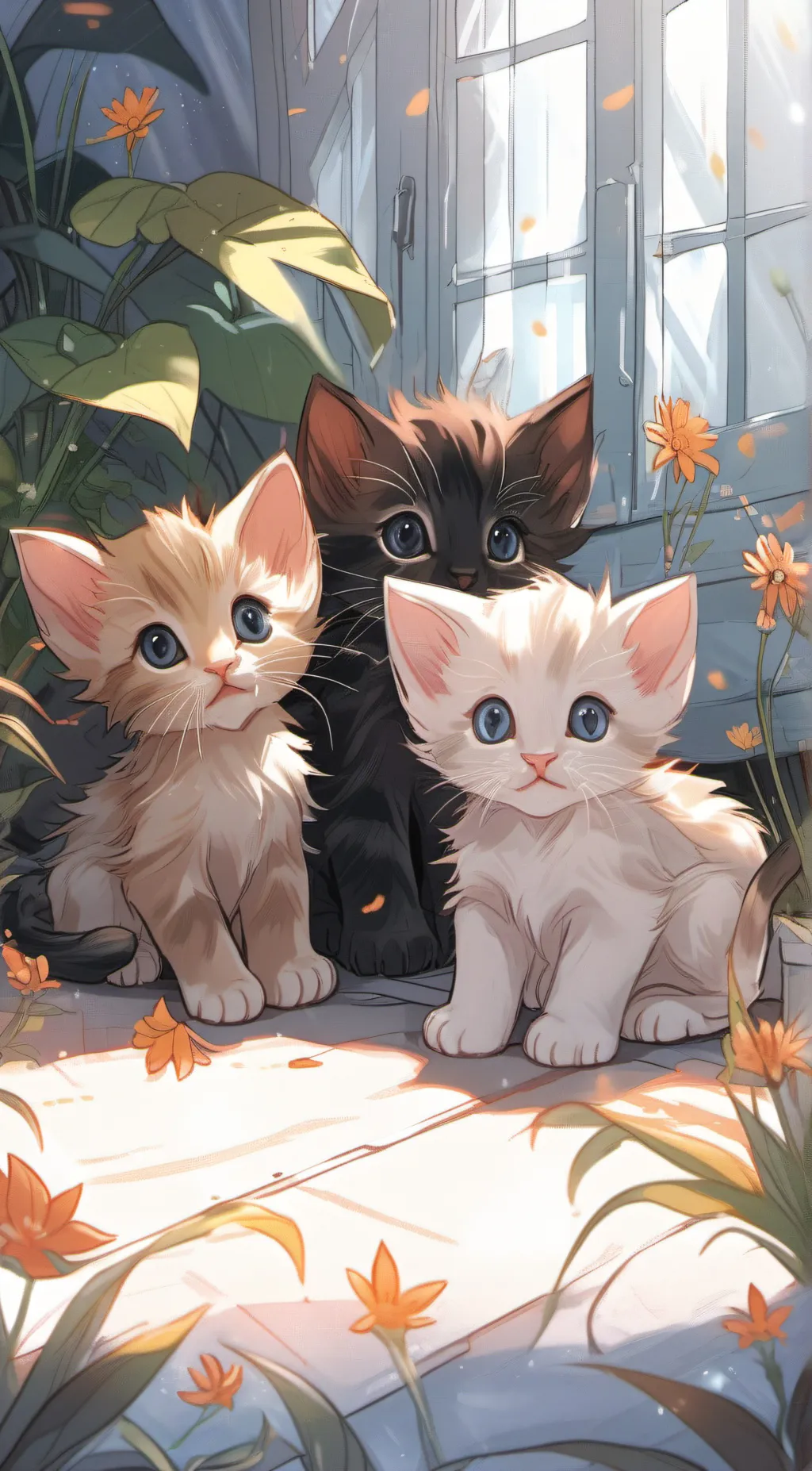 ai character: Fluffy,Dino,Tiger, background
