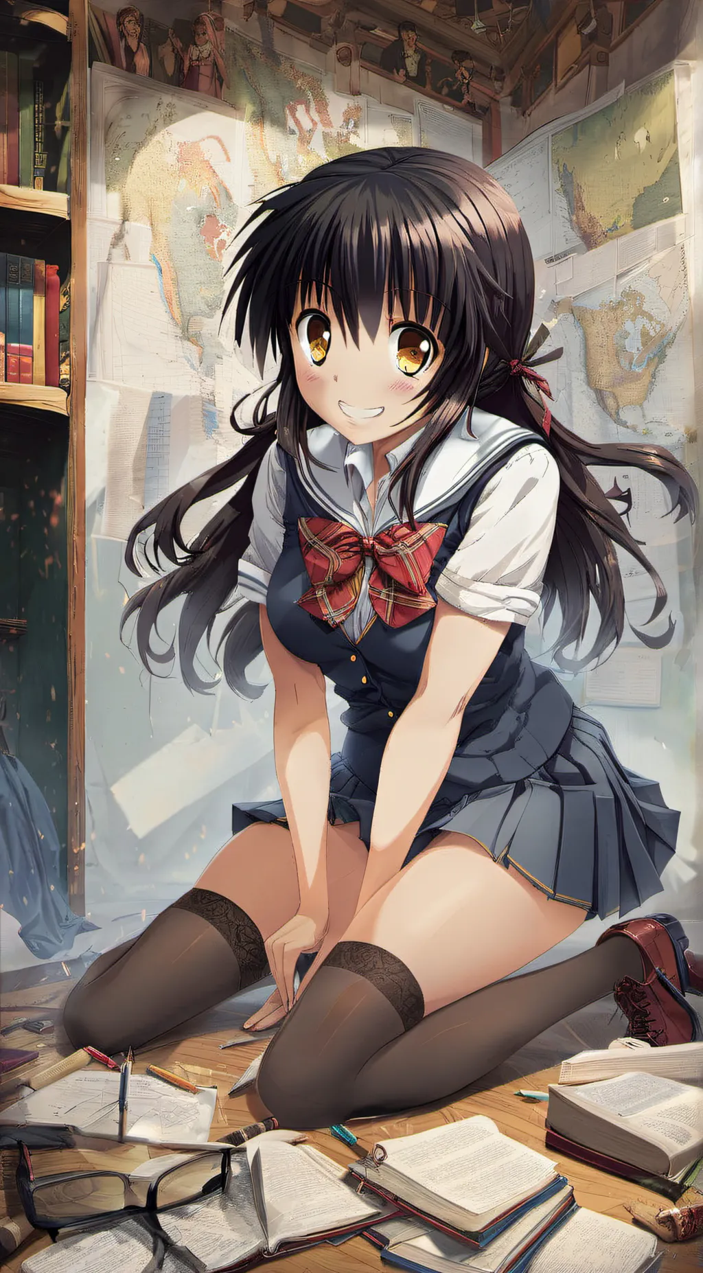 ai character: english schoolgirl background