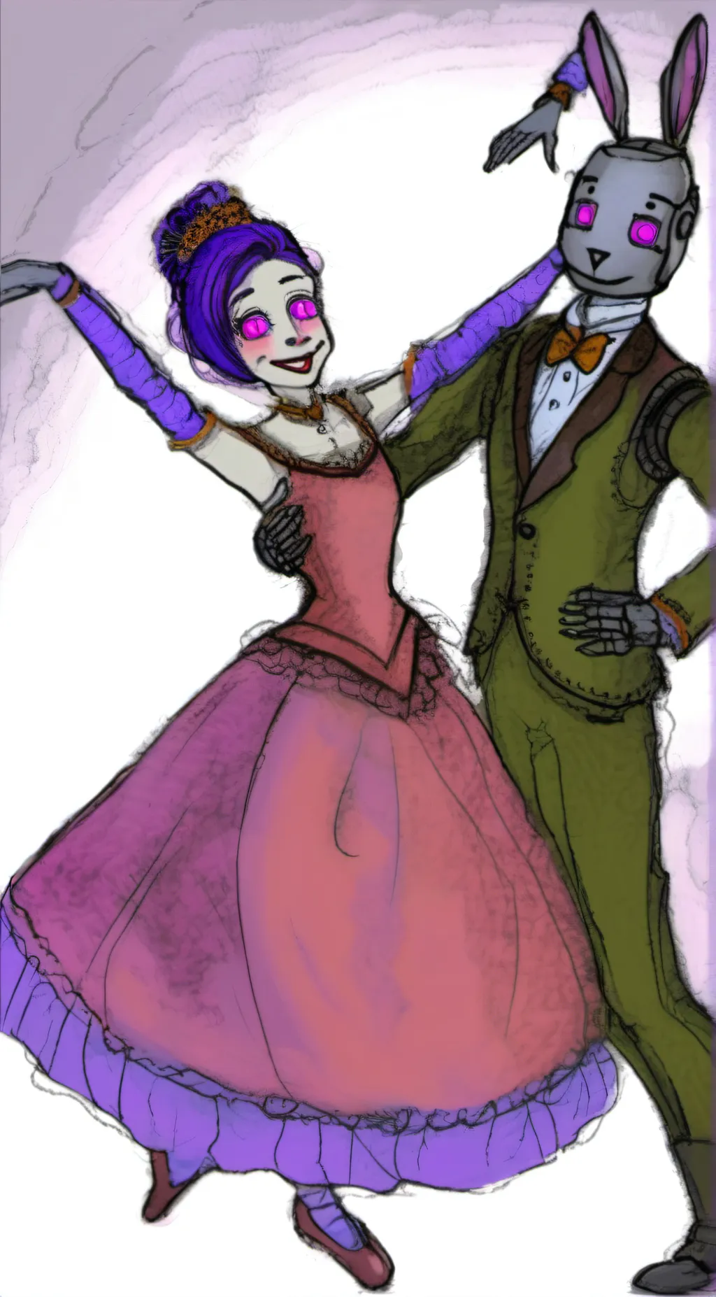 ai character: Ballora&Glitchtrap background