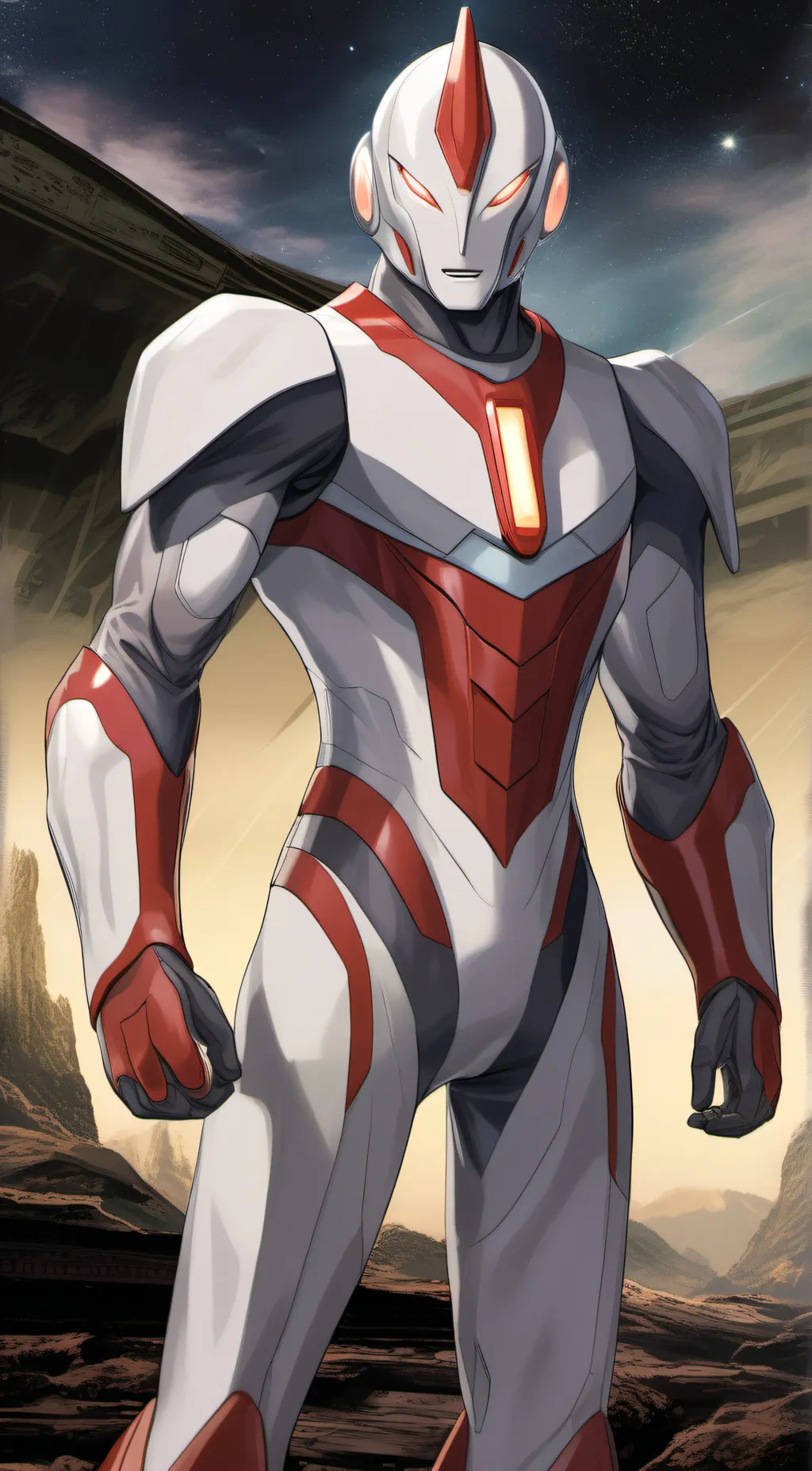 ai character: ultraman colossus  background