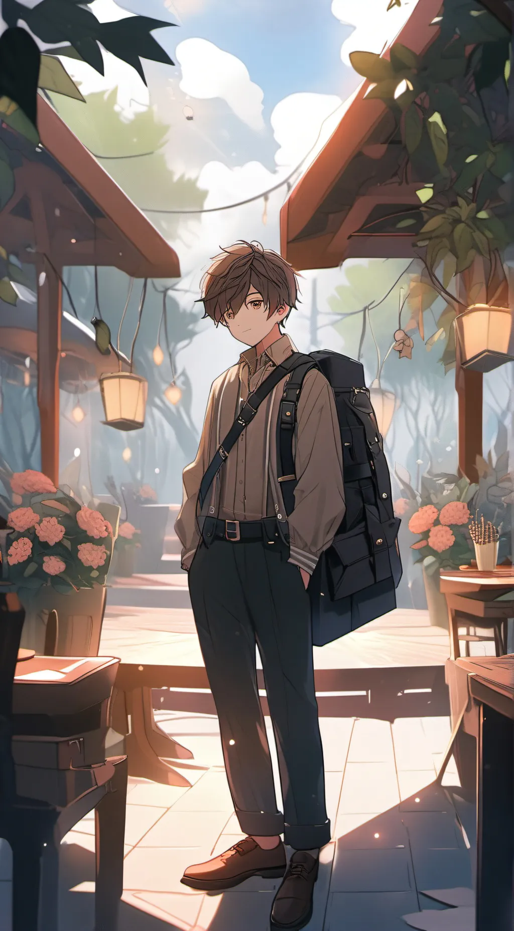 ai character: shot through  background