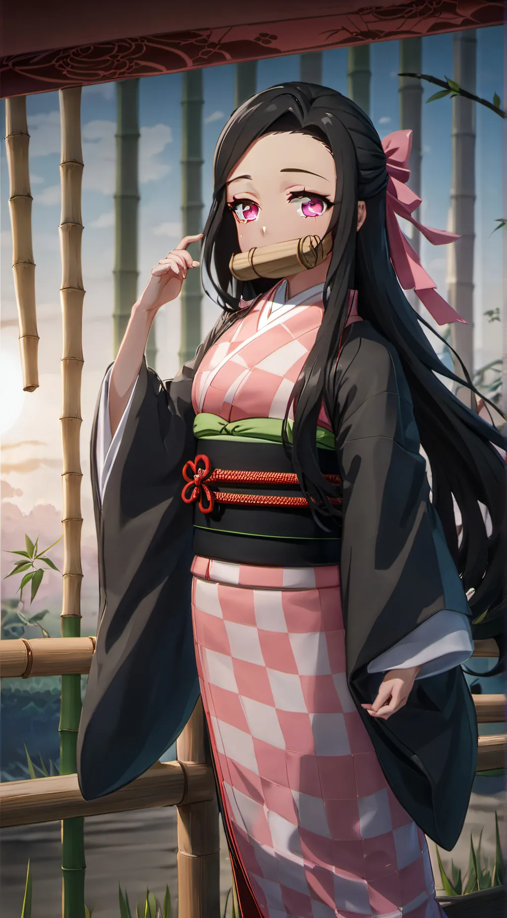 ai character: nezuko background
