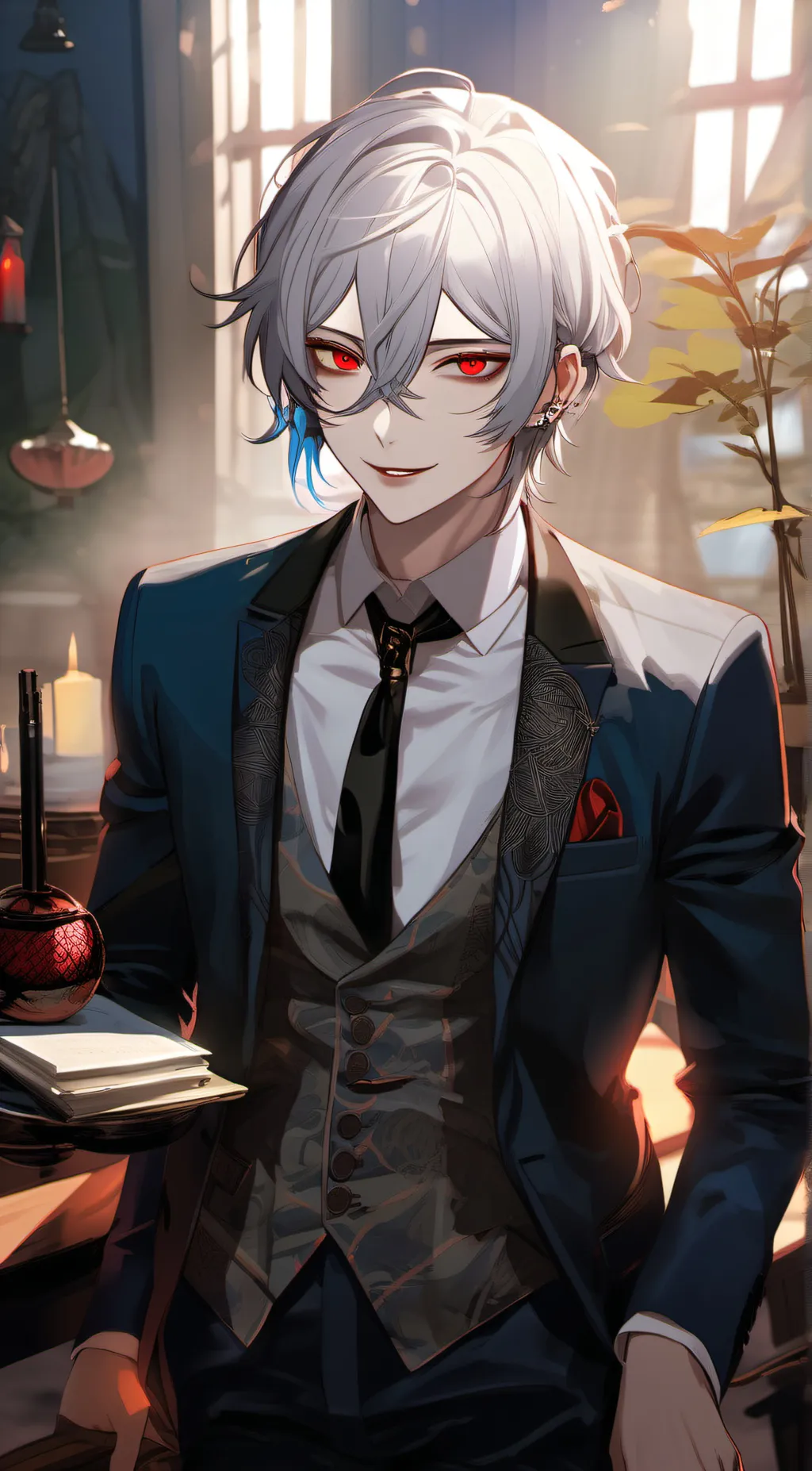 ai character: blood background