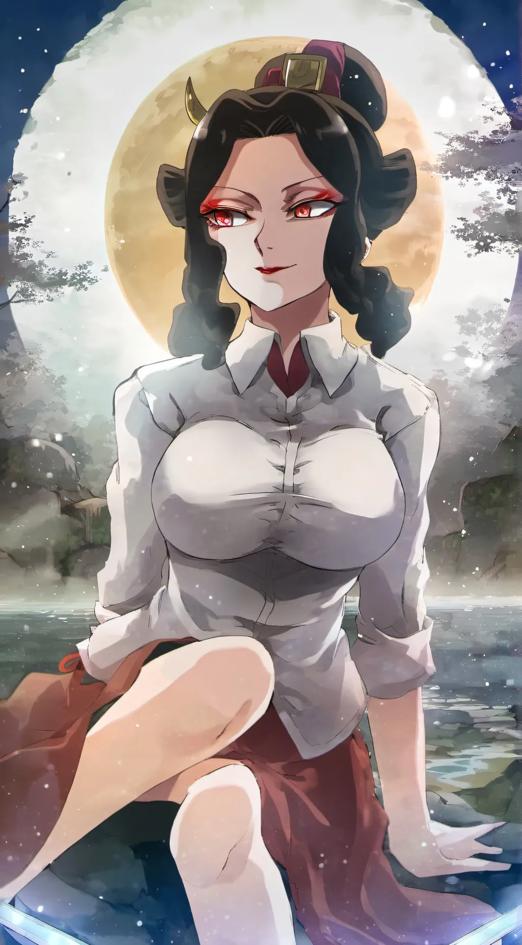 ai character: Female muzan background