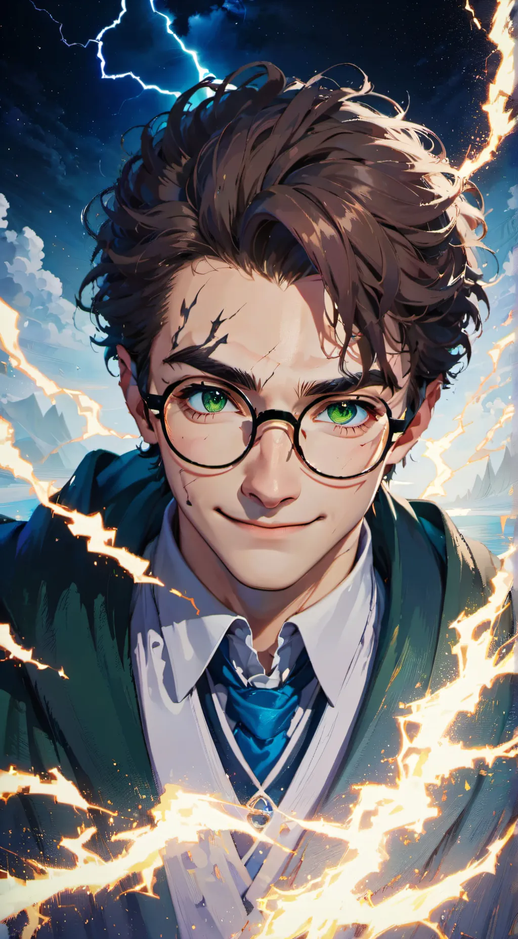 ai character: Harry Potter (dad) background