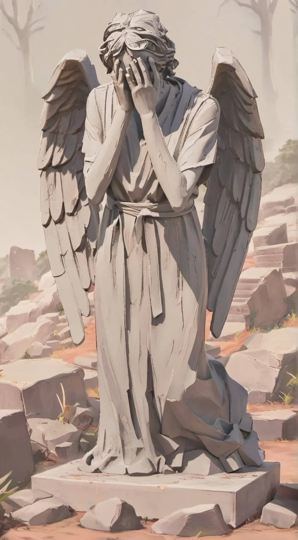 ai character: weeping Angel background