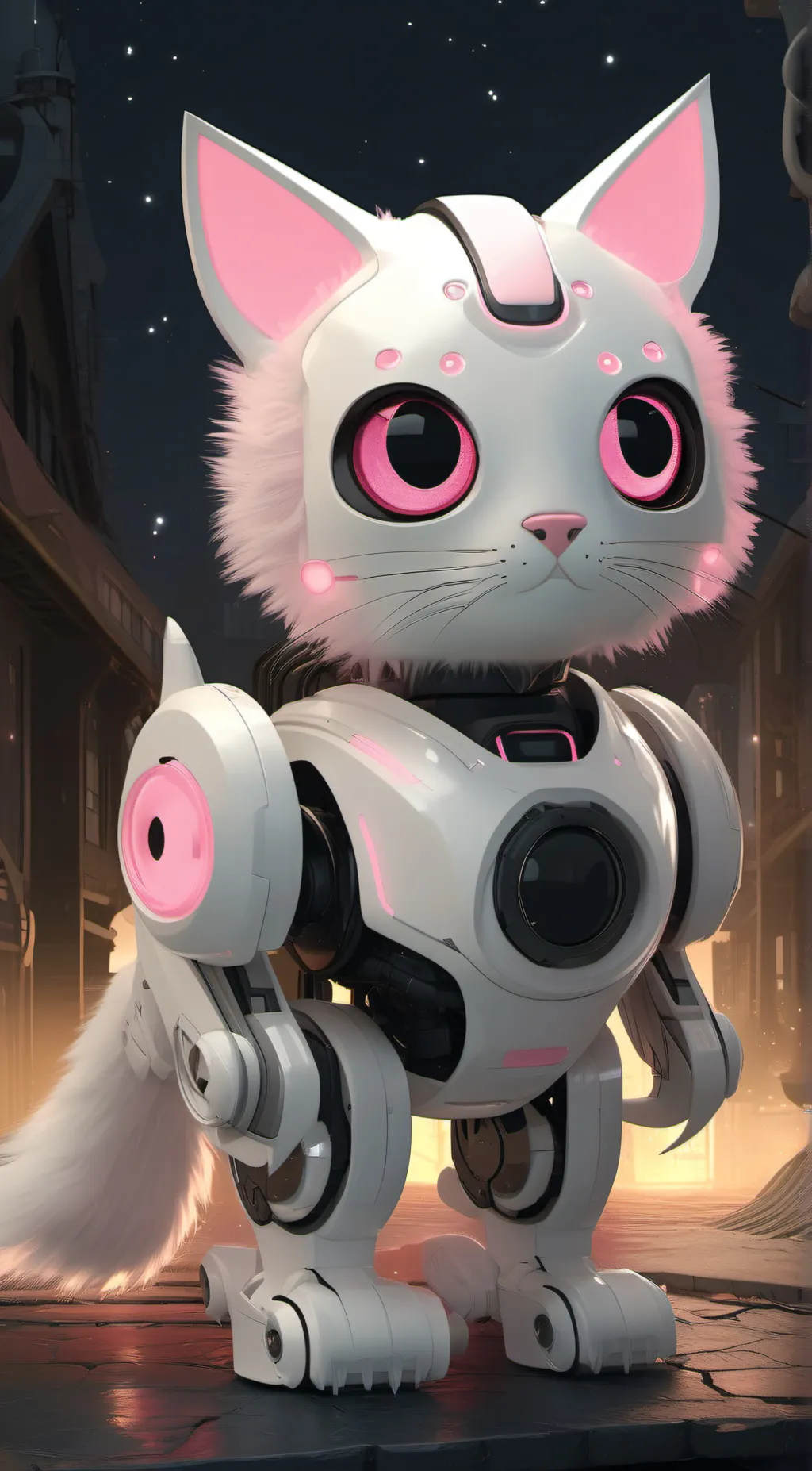 ai character: robot cat background