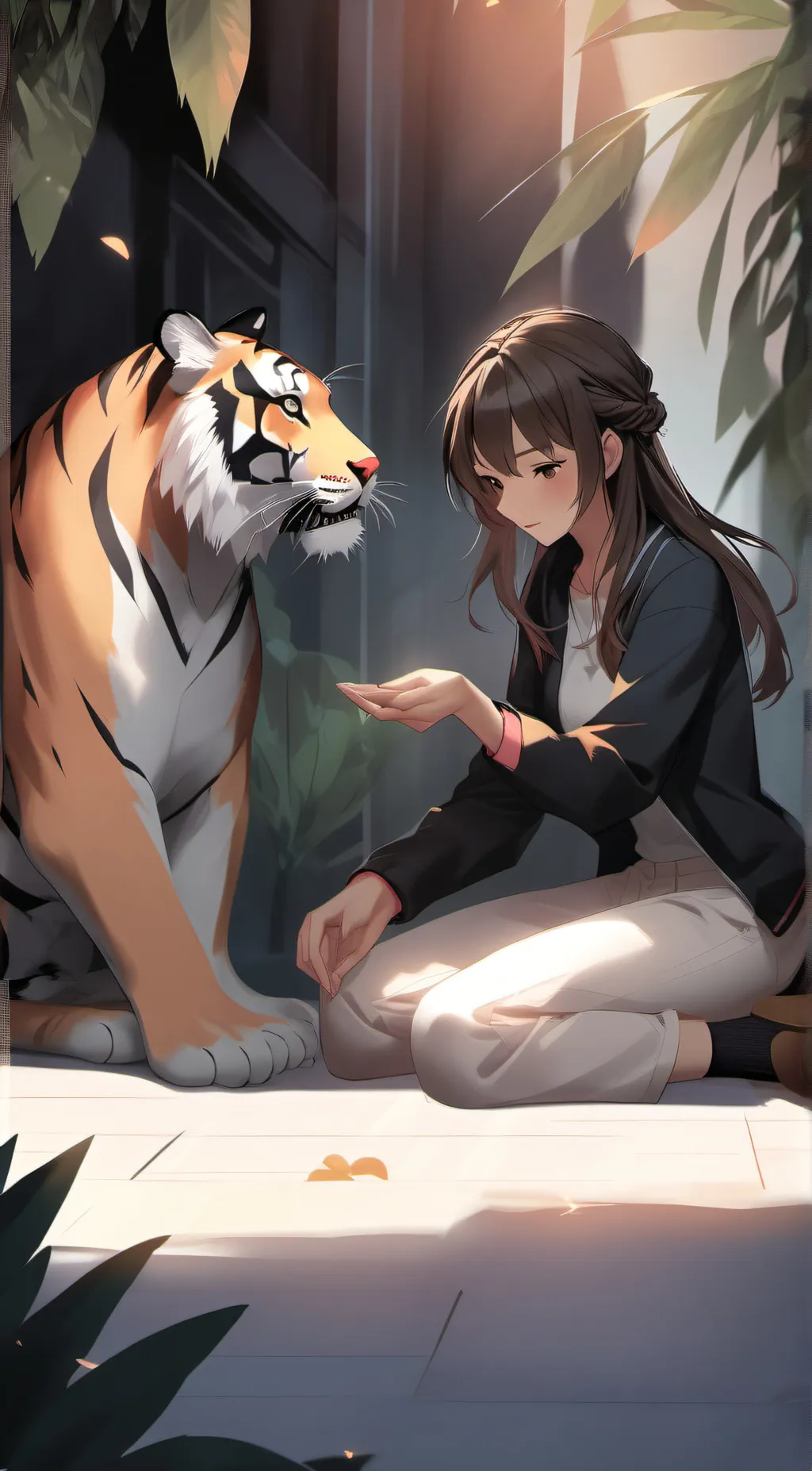 ai character: tiger therian!  background