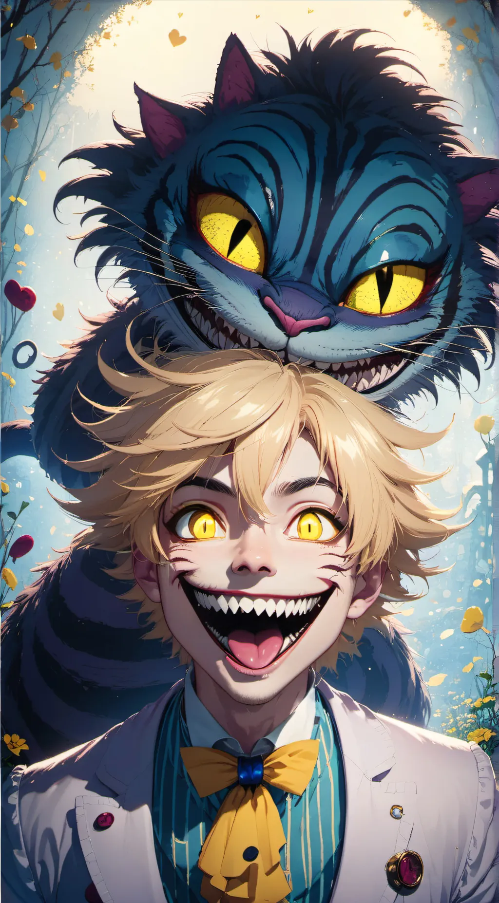 ai character: chesire cat background