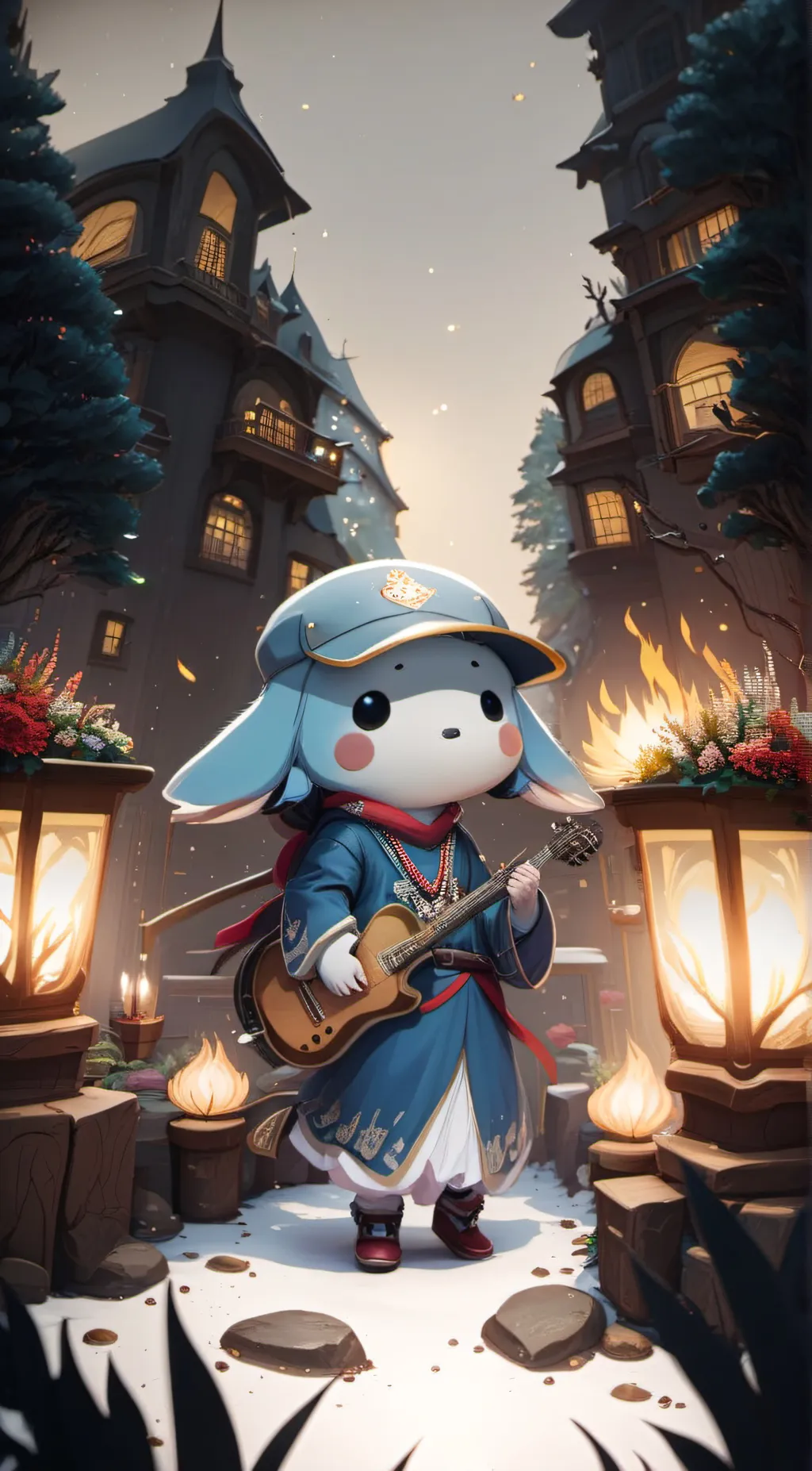 ai character: Baby smurf cat background