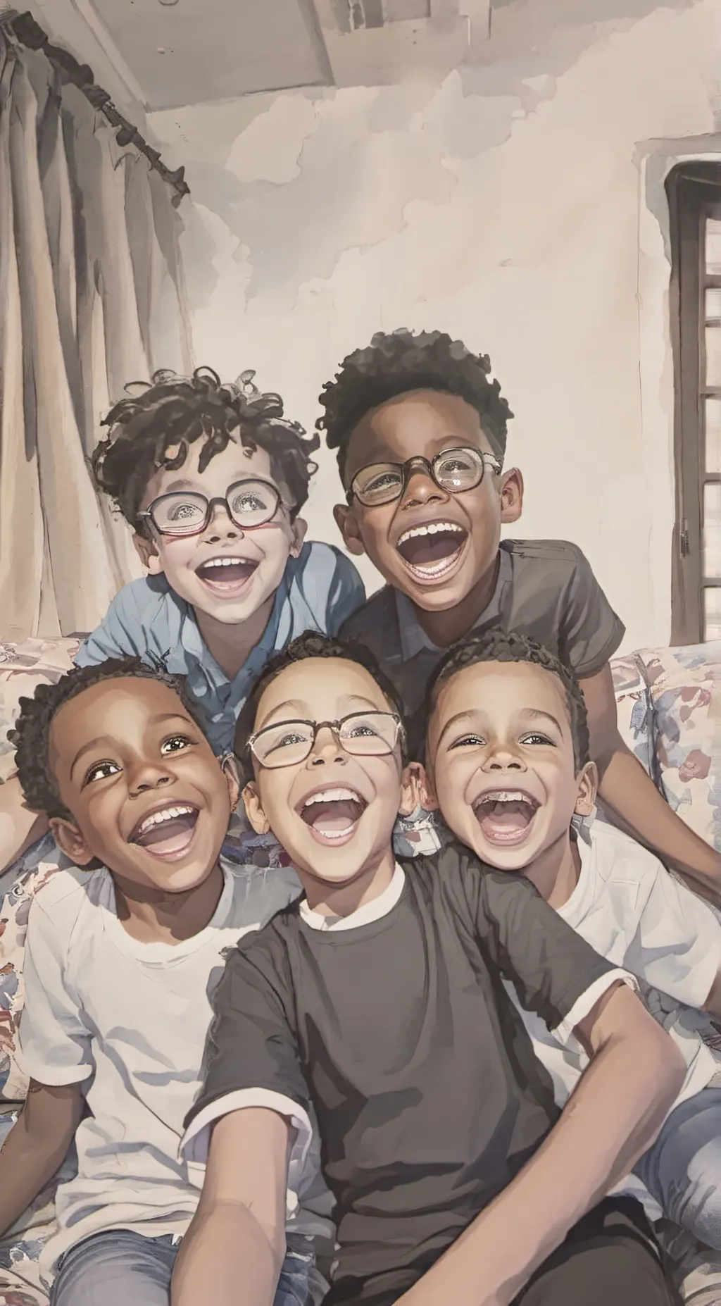 ai character: Children’s group background