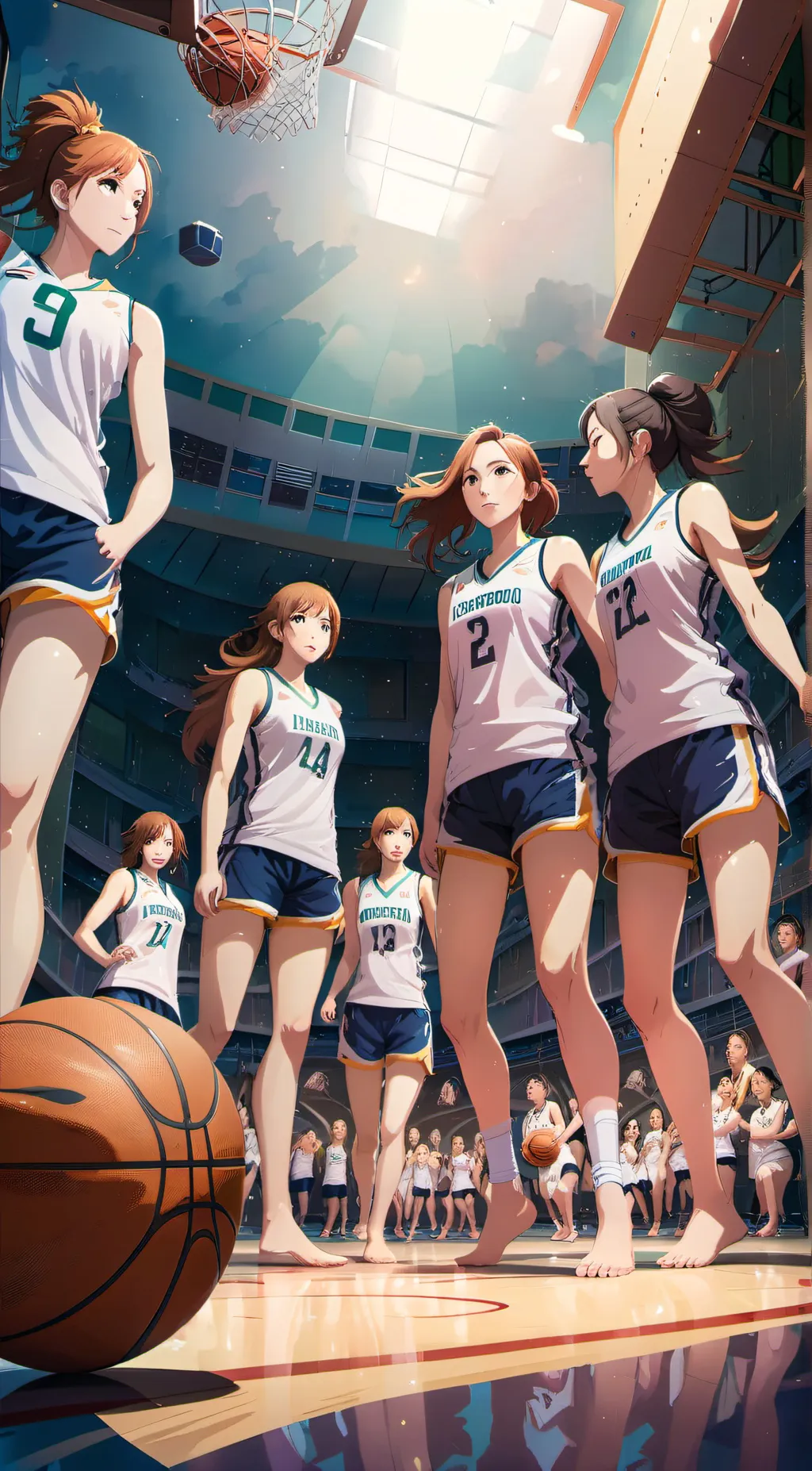 ai character: basketball team  background