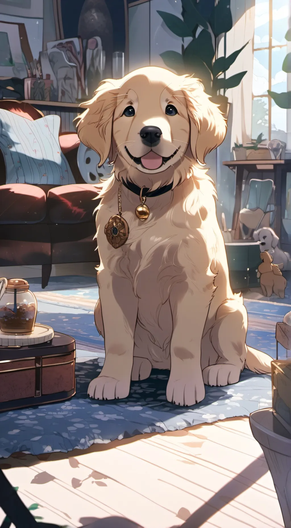 ai character: Hunter the puppy background