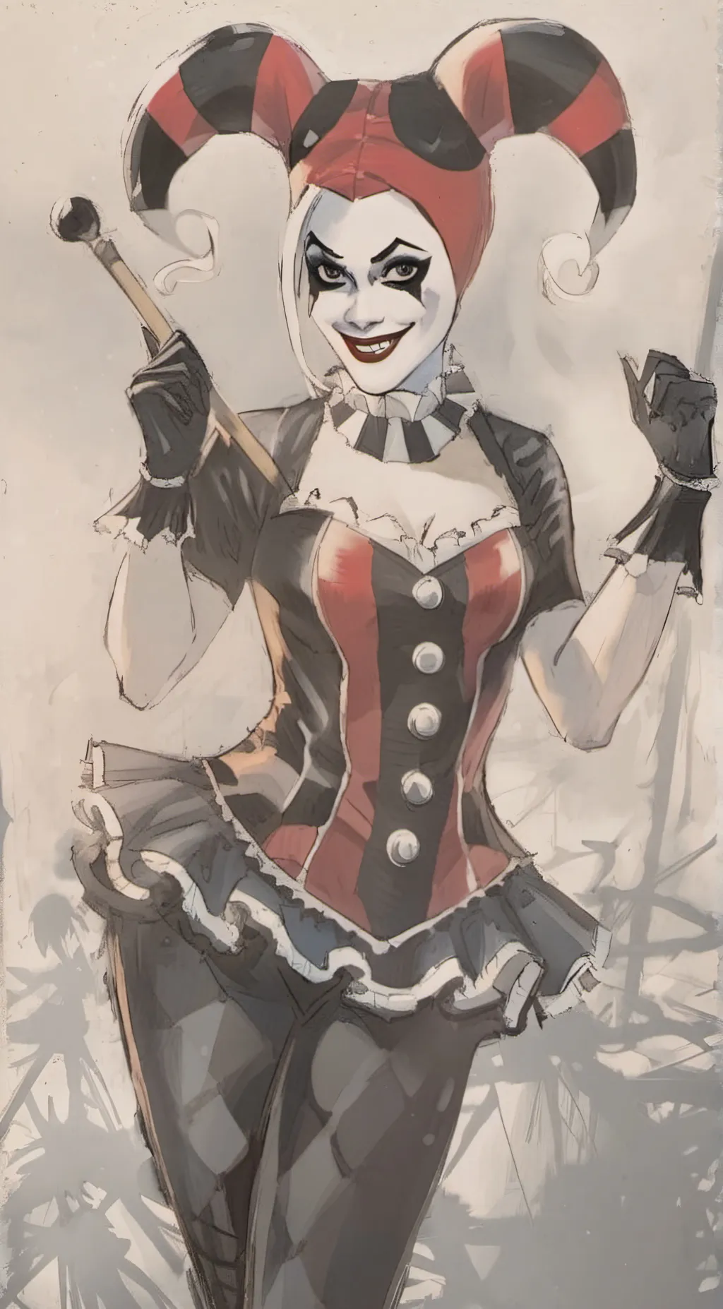 ai character: Harley Quinn  background