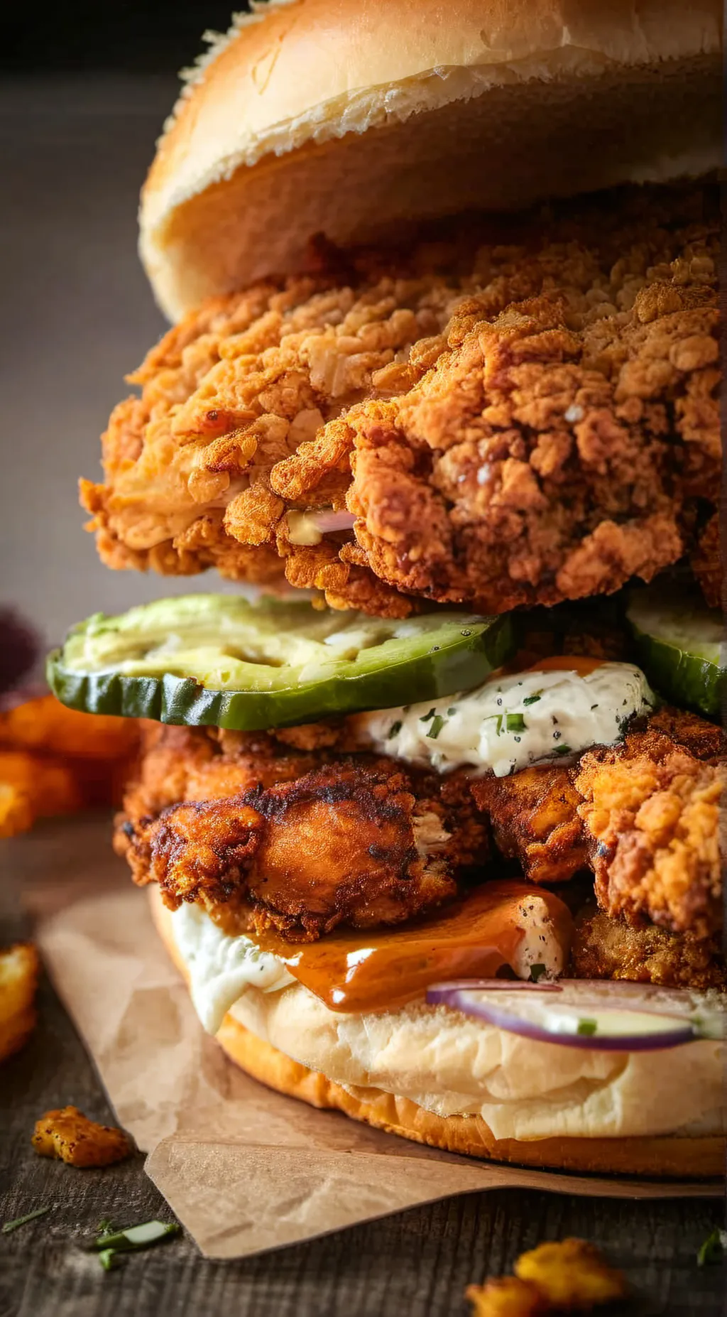 ai character: chicken burger background