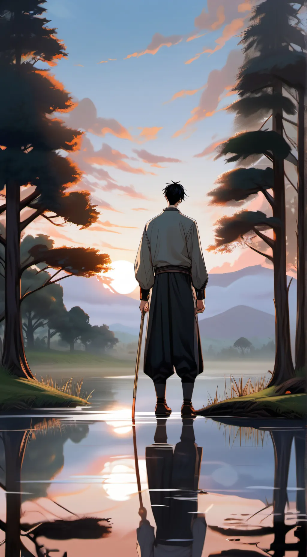 ai character: Koi background