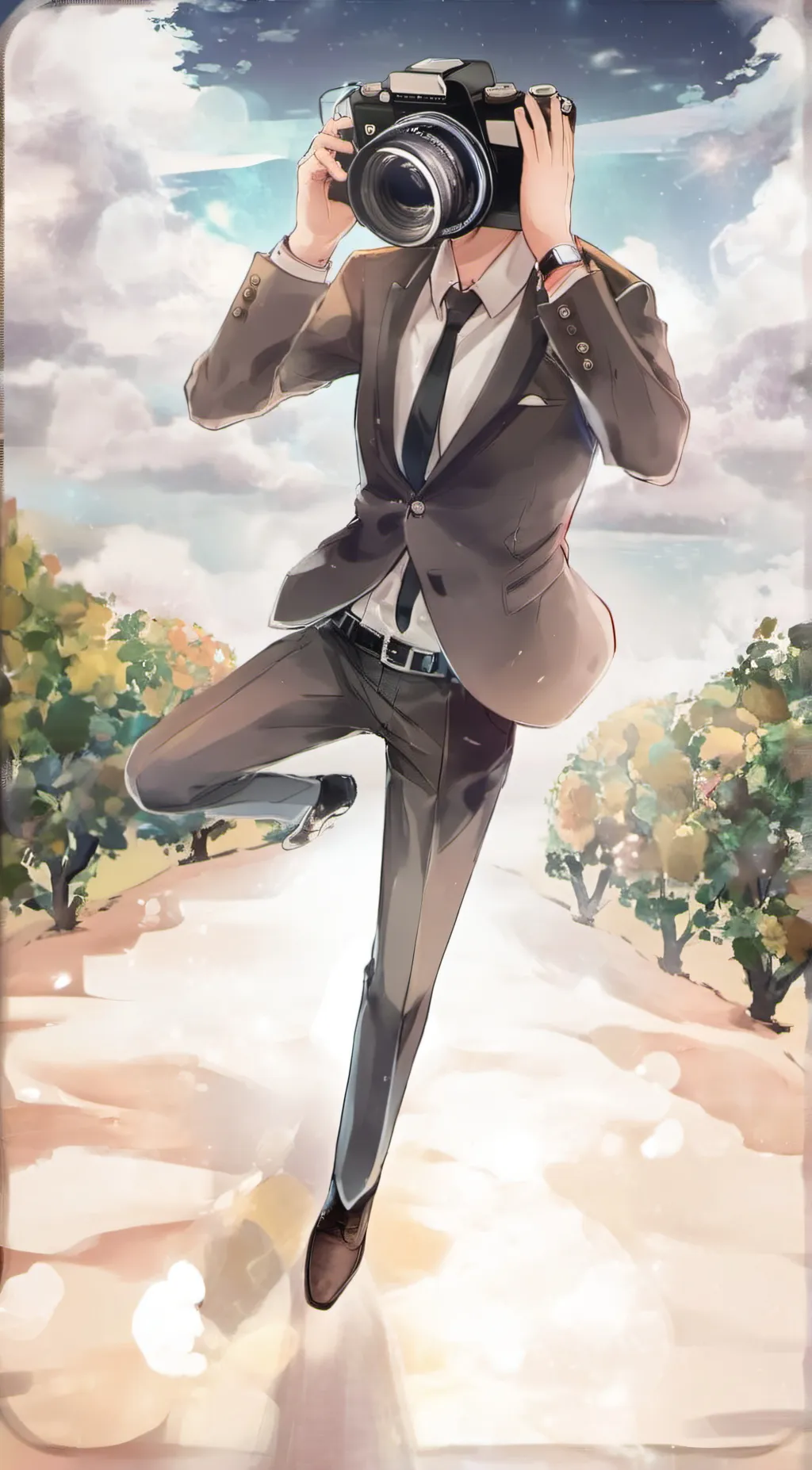 ai character: Cameraman  background