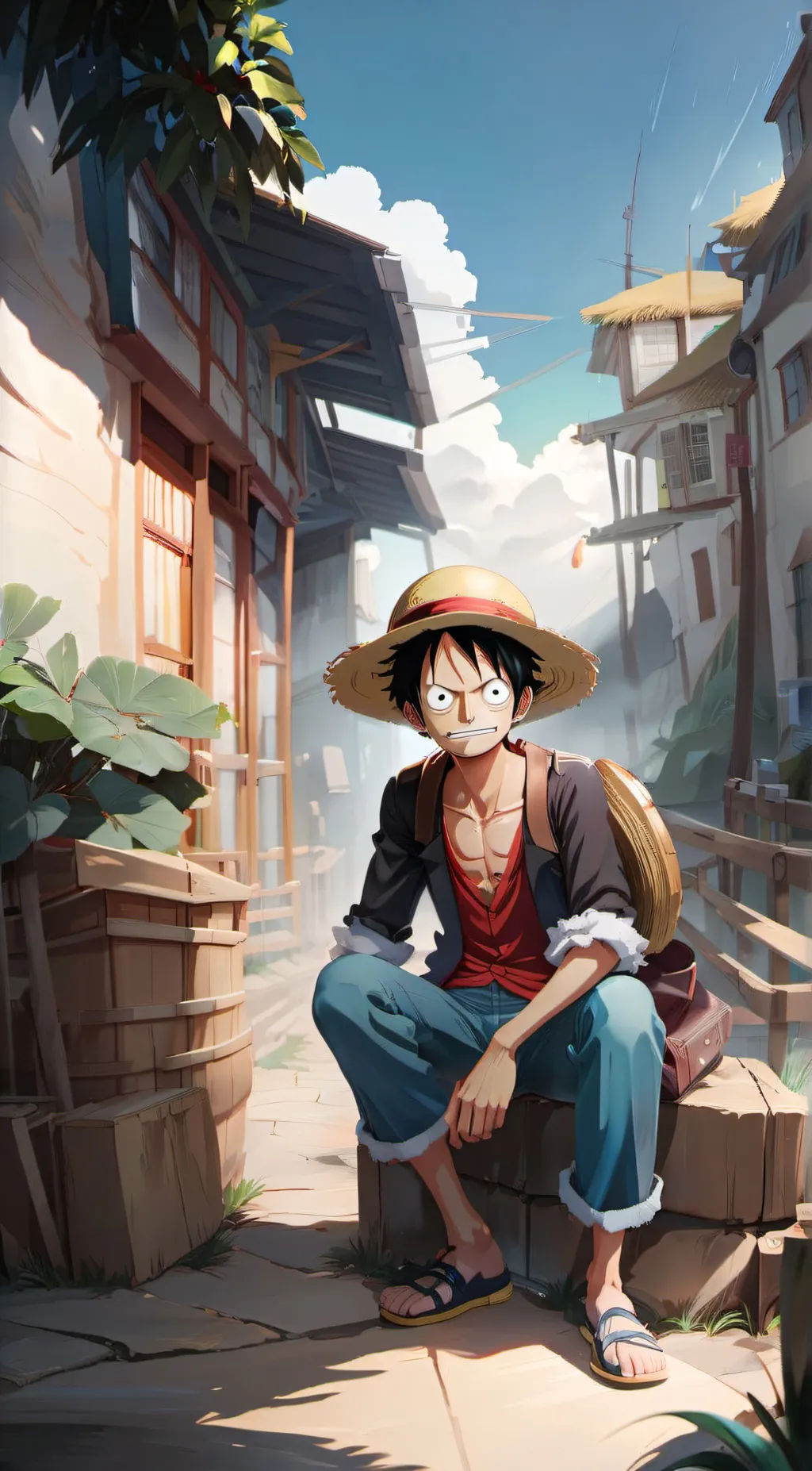ai character: Luffy background