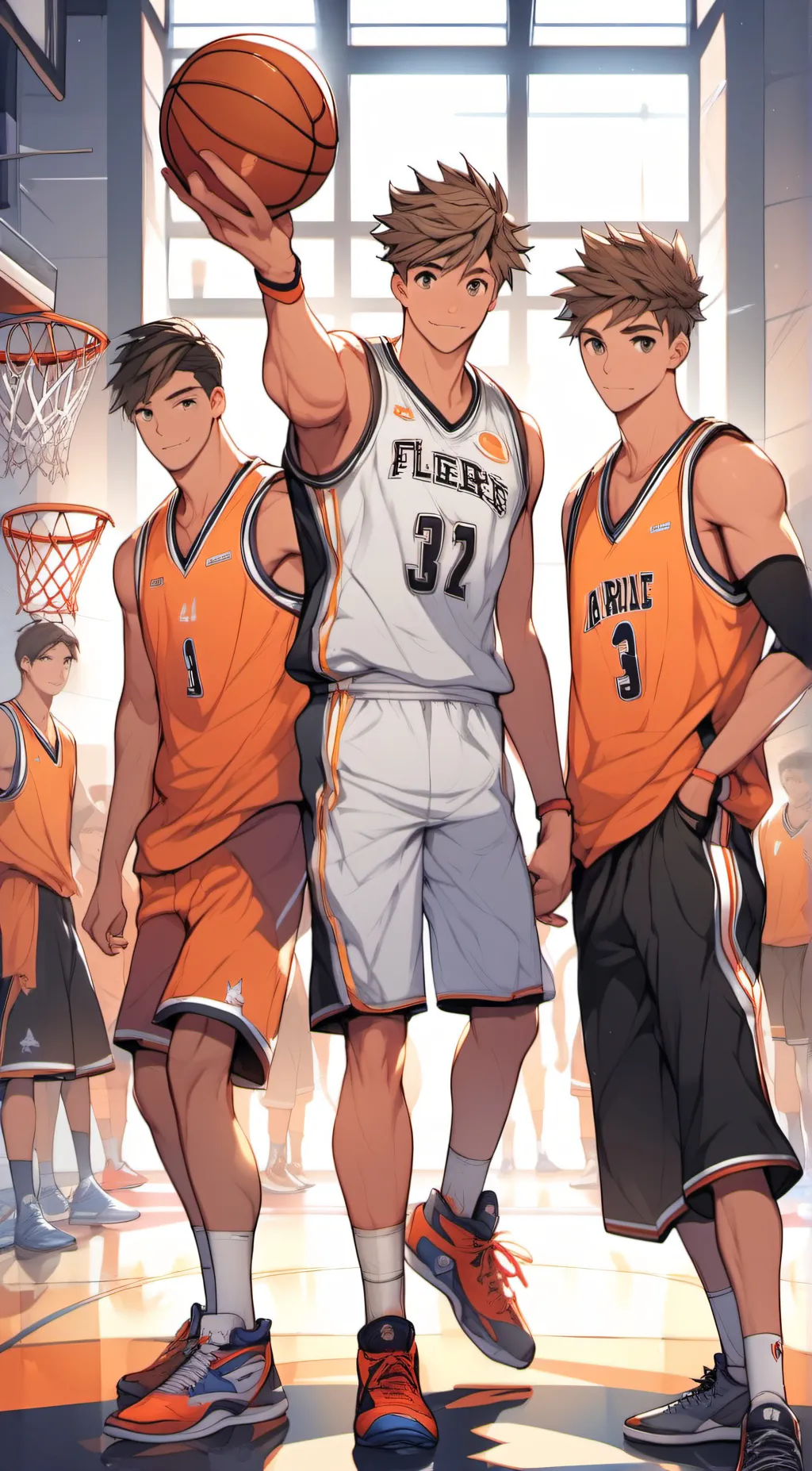 ai character: Andrew,Asher,Adam background