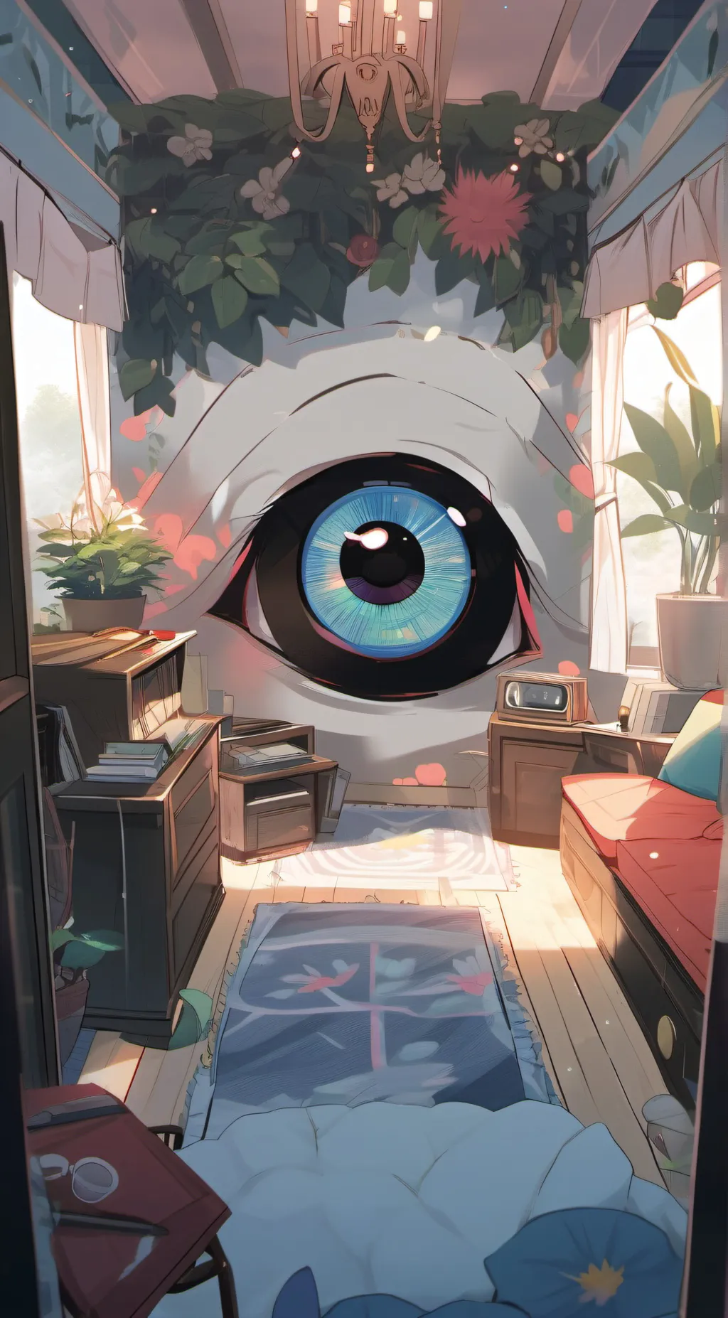 ai character: eye made background