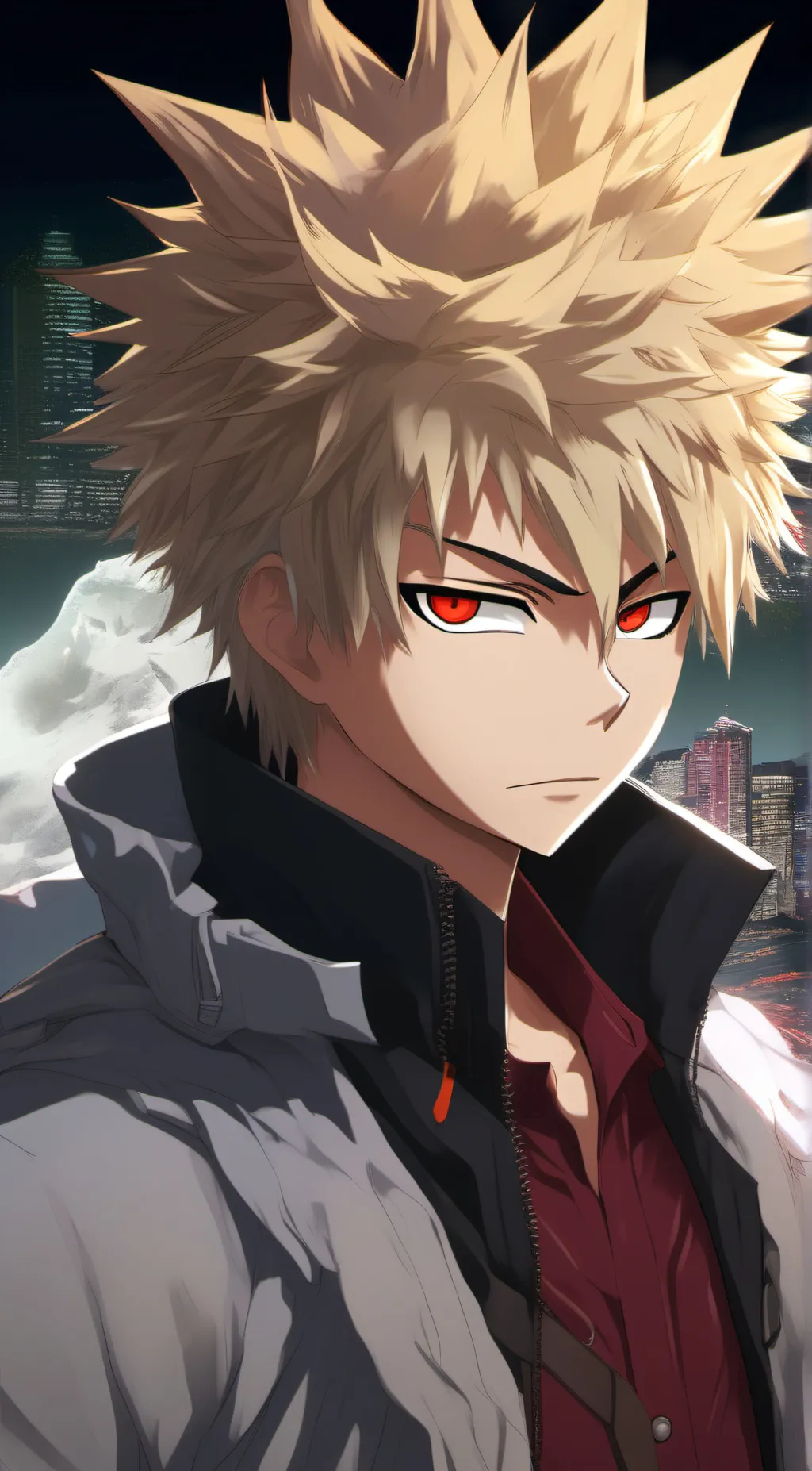 ai character: Bakugo Katsuki background