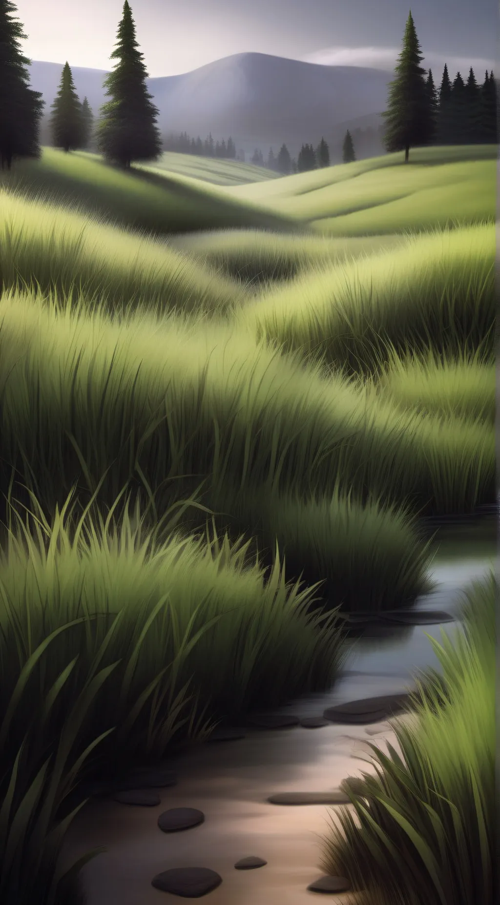 ai character: Grass background
