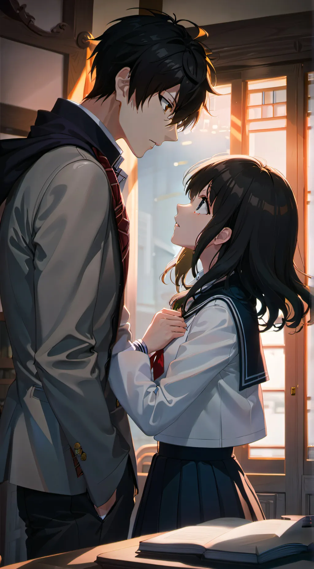 ai character: Kim and Angela  background